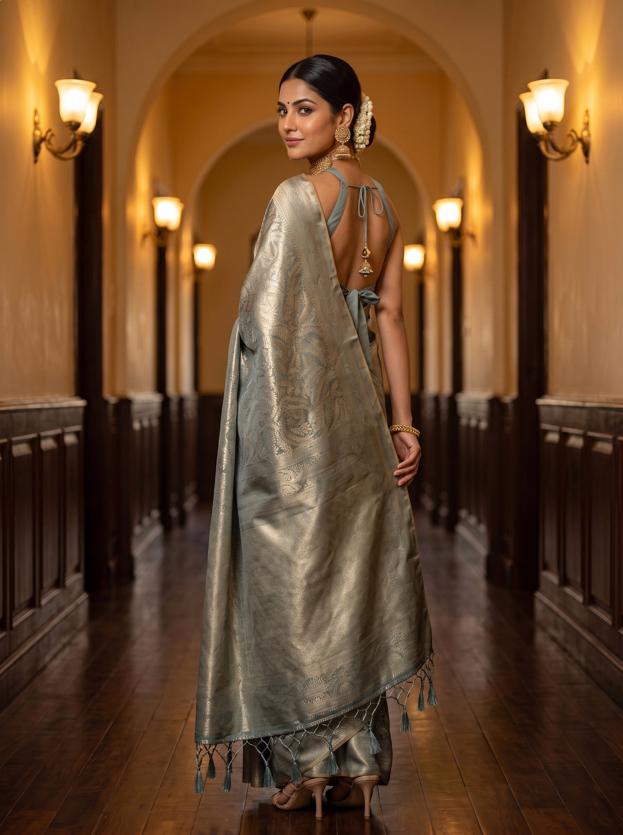 MIMOSA Sapphire Saree Saree — pose 7 styling detail