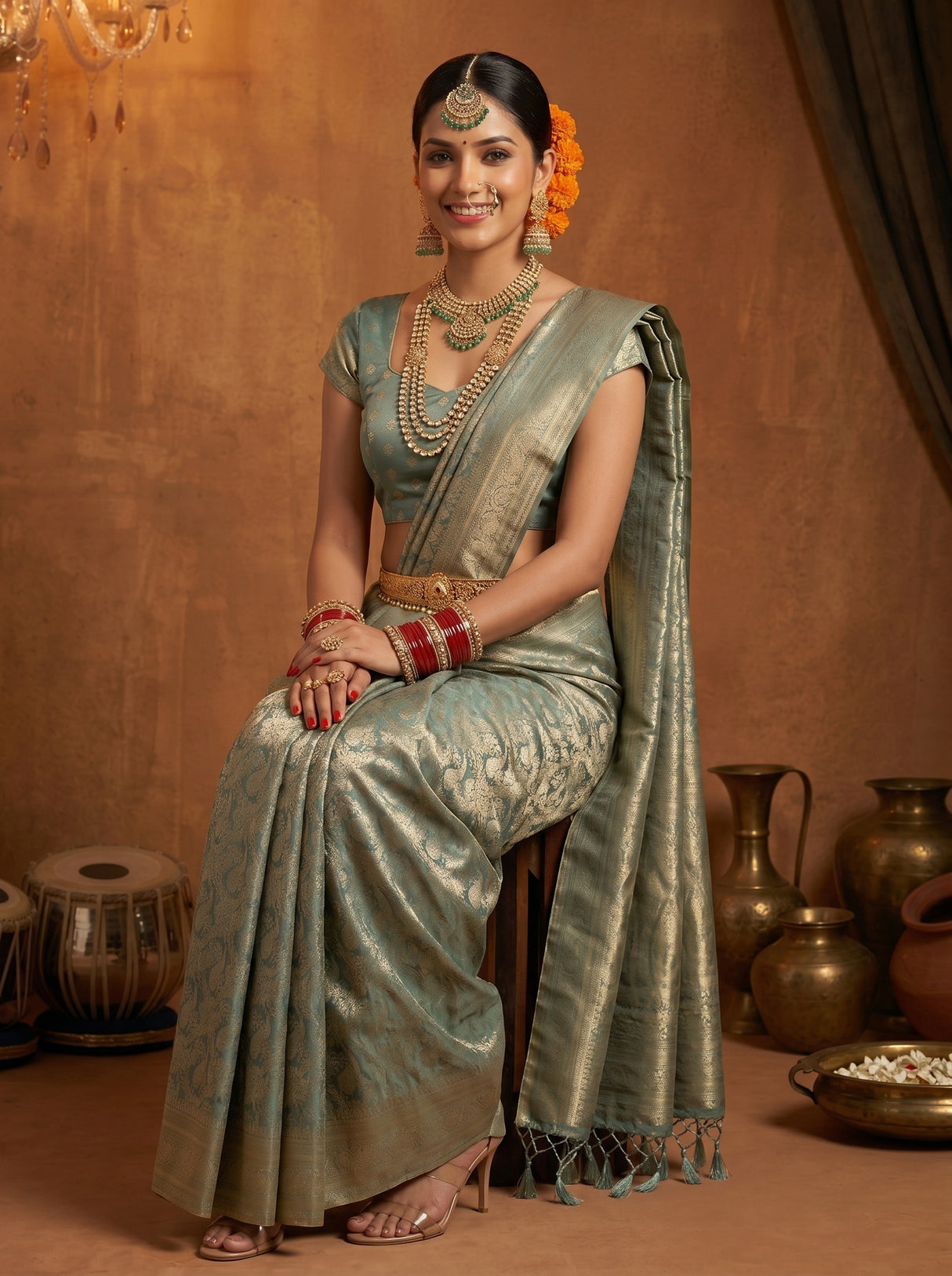MIMOSA Sapphire Saree Saree — pose 8 styling detail