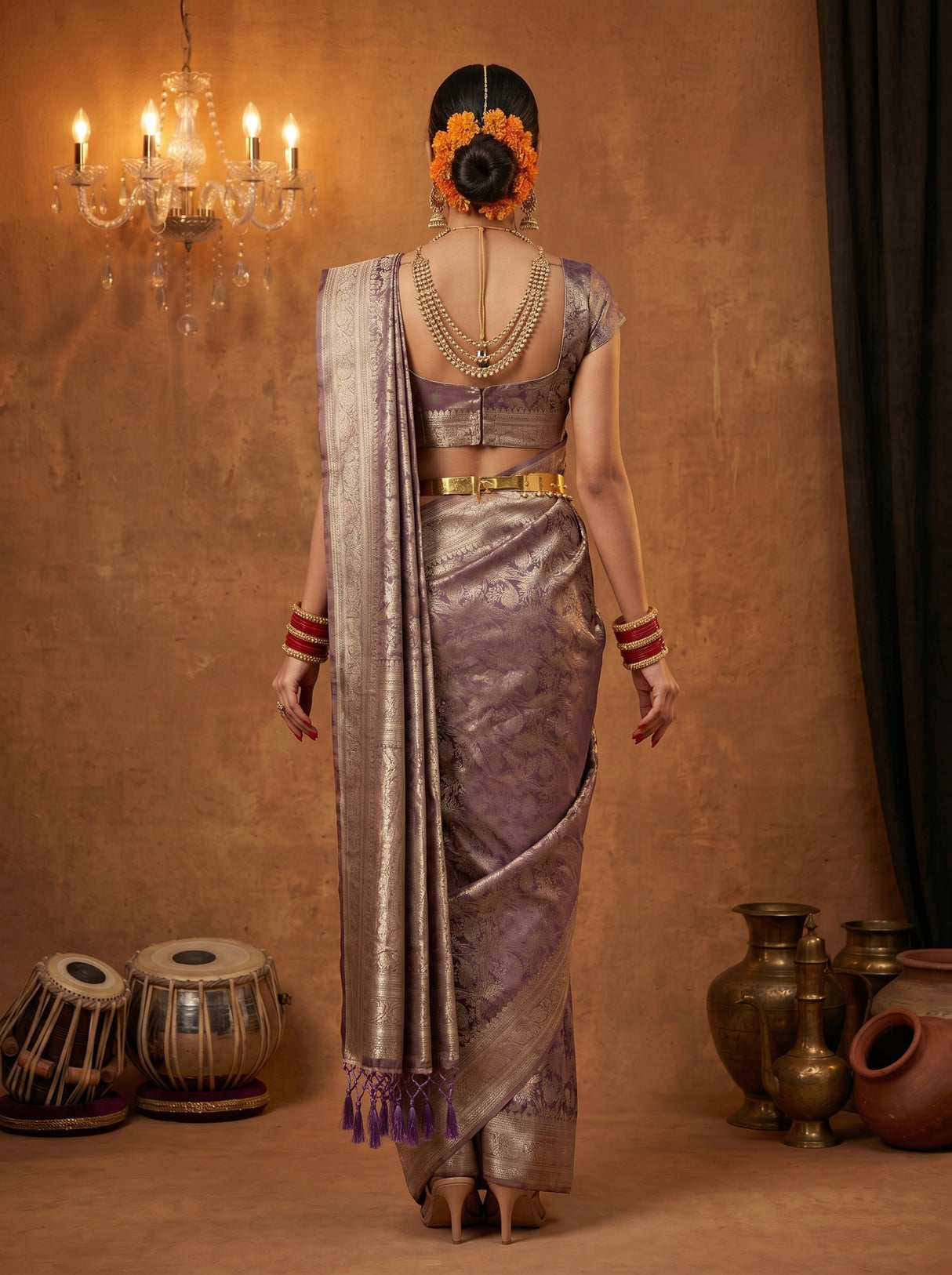 MIMOSA Violet Saree Saree — pose 2 styling detail