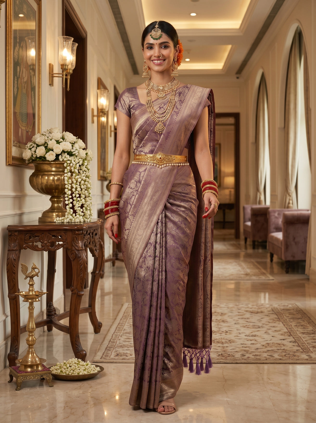 MIMOSA Violet Saree Saree — pose 6 styling detail