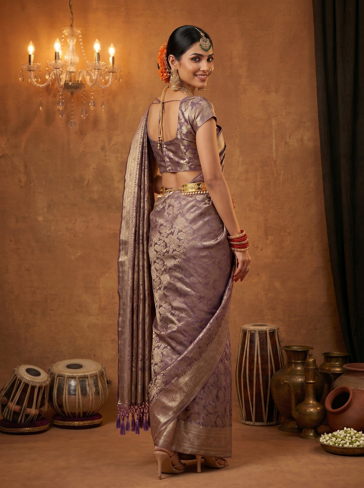 MIMOSA Violet Saree Saree — pose 7 styling detail