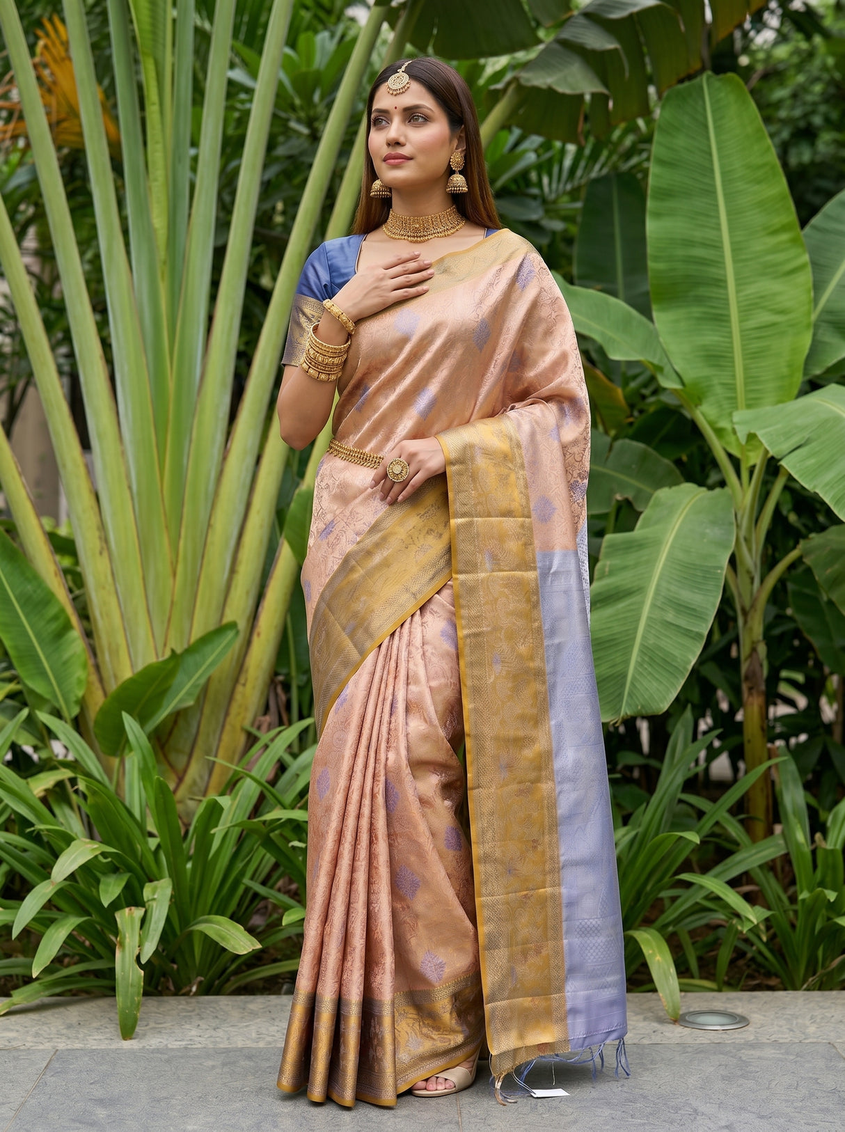 MIMOSA Orange Saree Saree — pose 5 styling detail