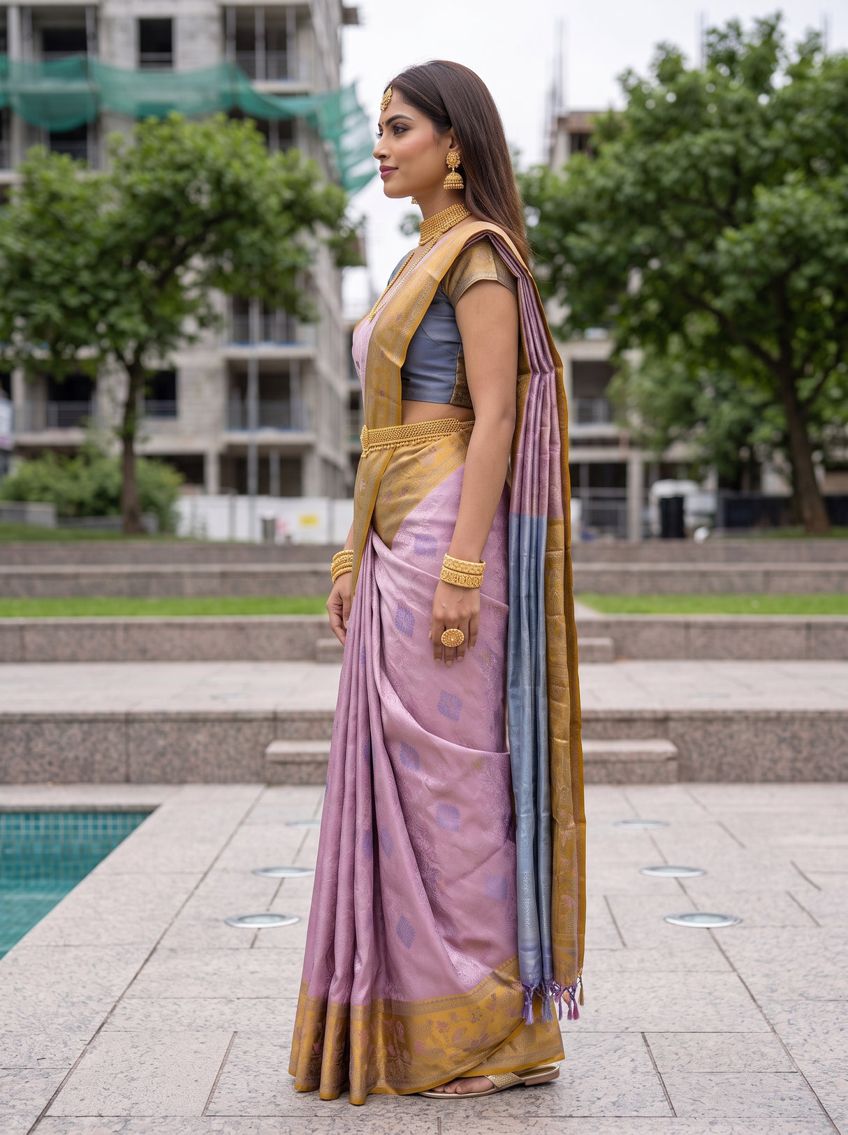 MIMOSA Rani Saree Saree — pose 3 styling detail