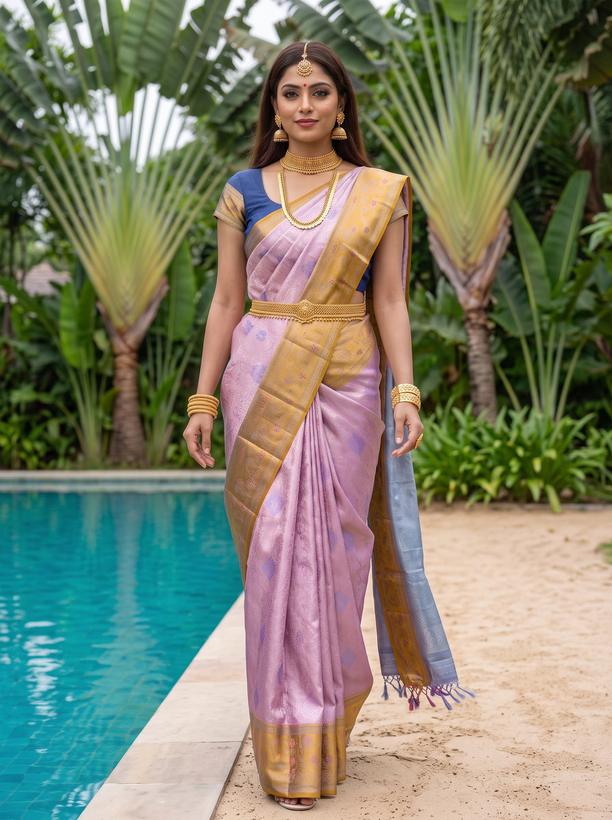 MIMOSA Rani Saree Saree — pose 6 styling detail