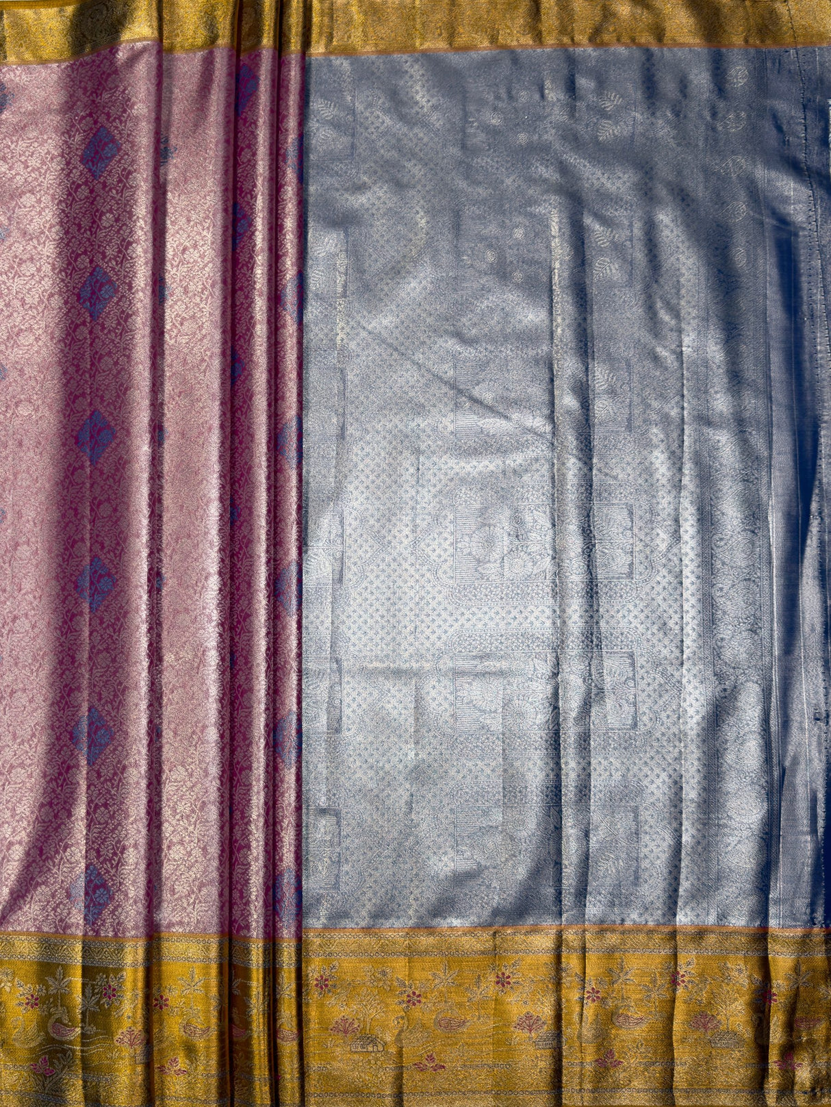 MIMOSA Rani Saree Saree — pallu and zari work detail