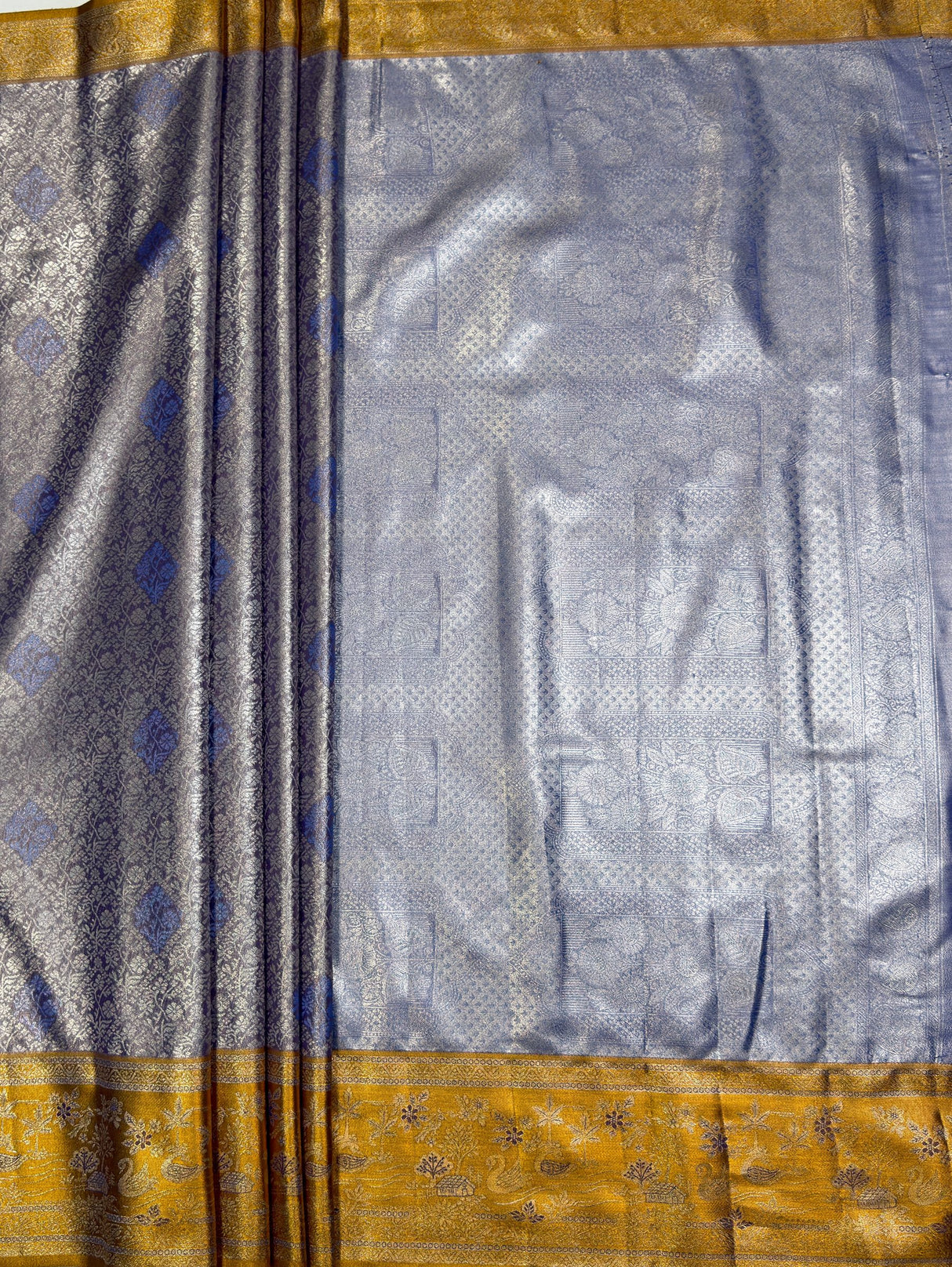 MIMOSA Violet Saree Saree — pallu and zari work detail