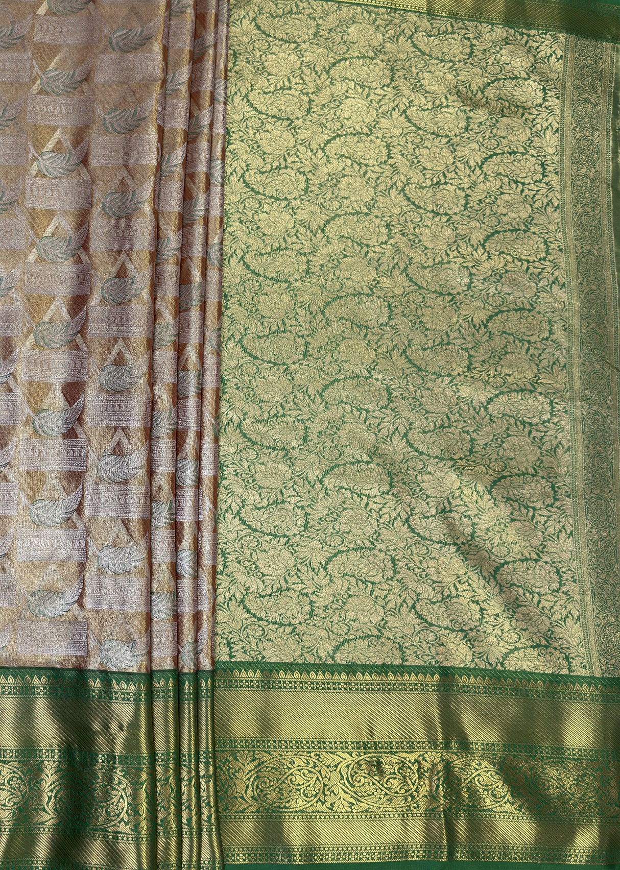 MIMOSA Maroon Kanjivaram Art Silk Saree β pallu and zari work detail
