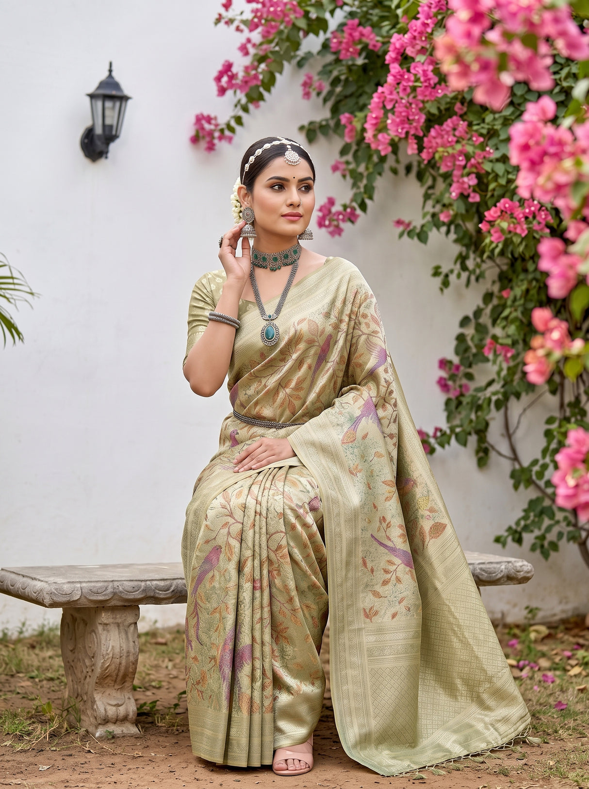 MIMOSA Green Saree Saree — pose 8 styling detail