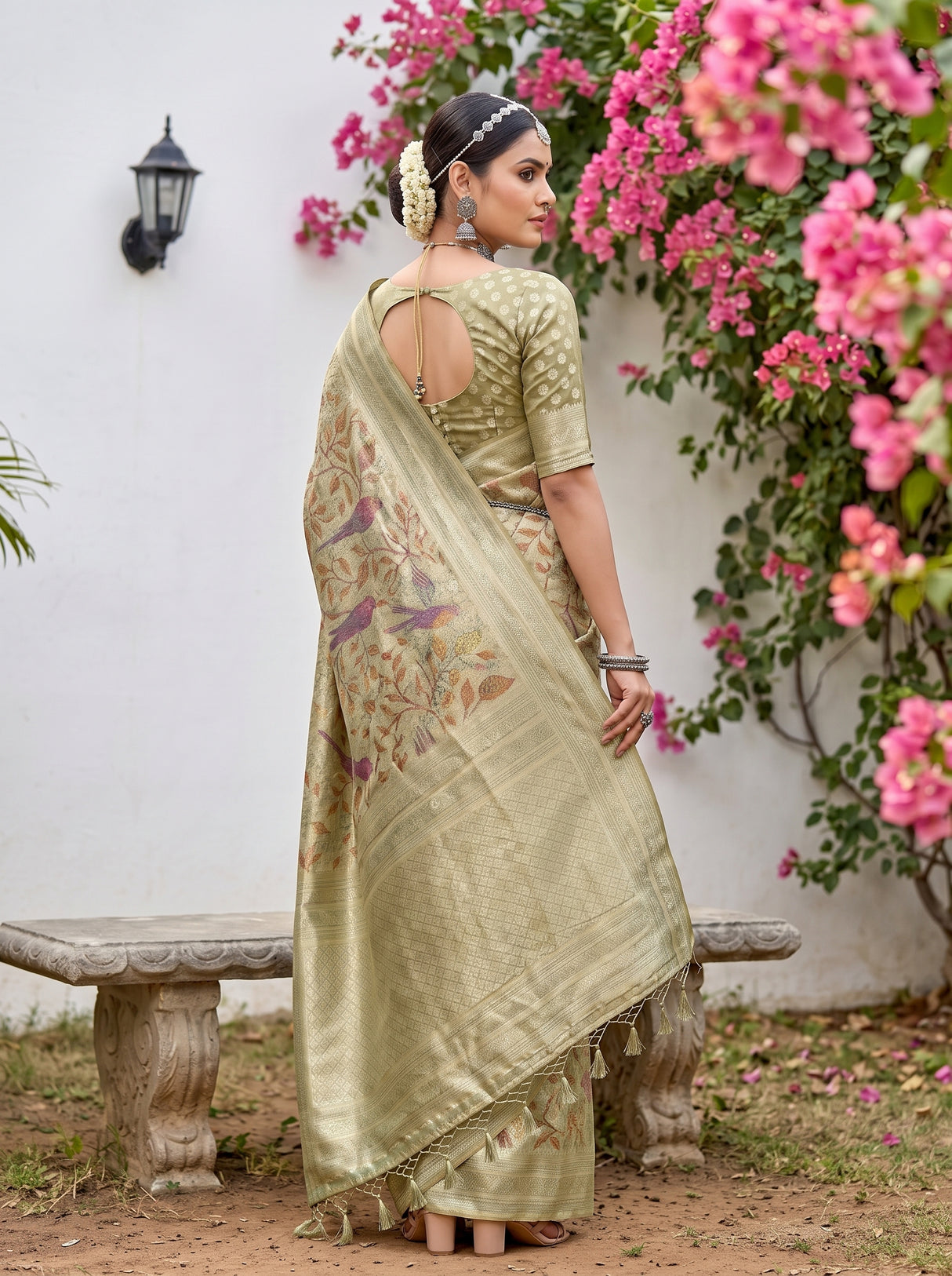 MIMOSA Green Saree Saree — pose 9 styling detail