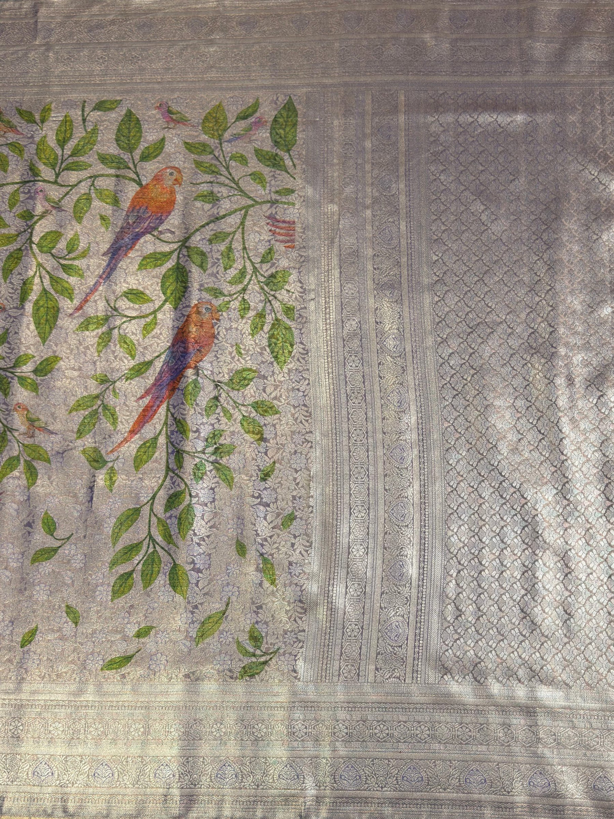 MIMOSA Violet Saree Saree — pallu and zari work detail