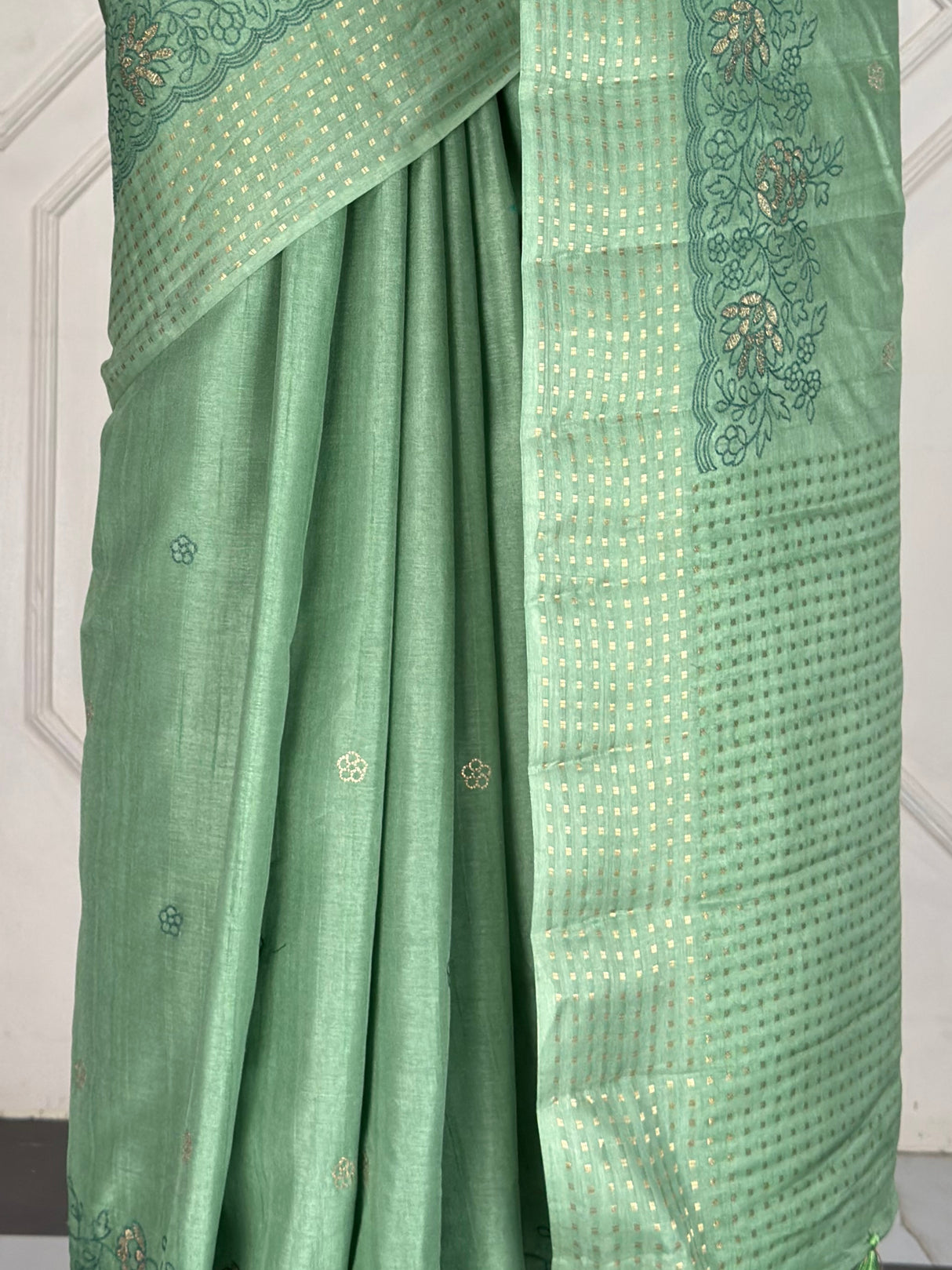 MIMOSA Pista Banarasi Art Silk Saree — fleets shot full lifestyle