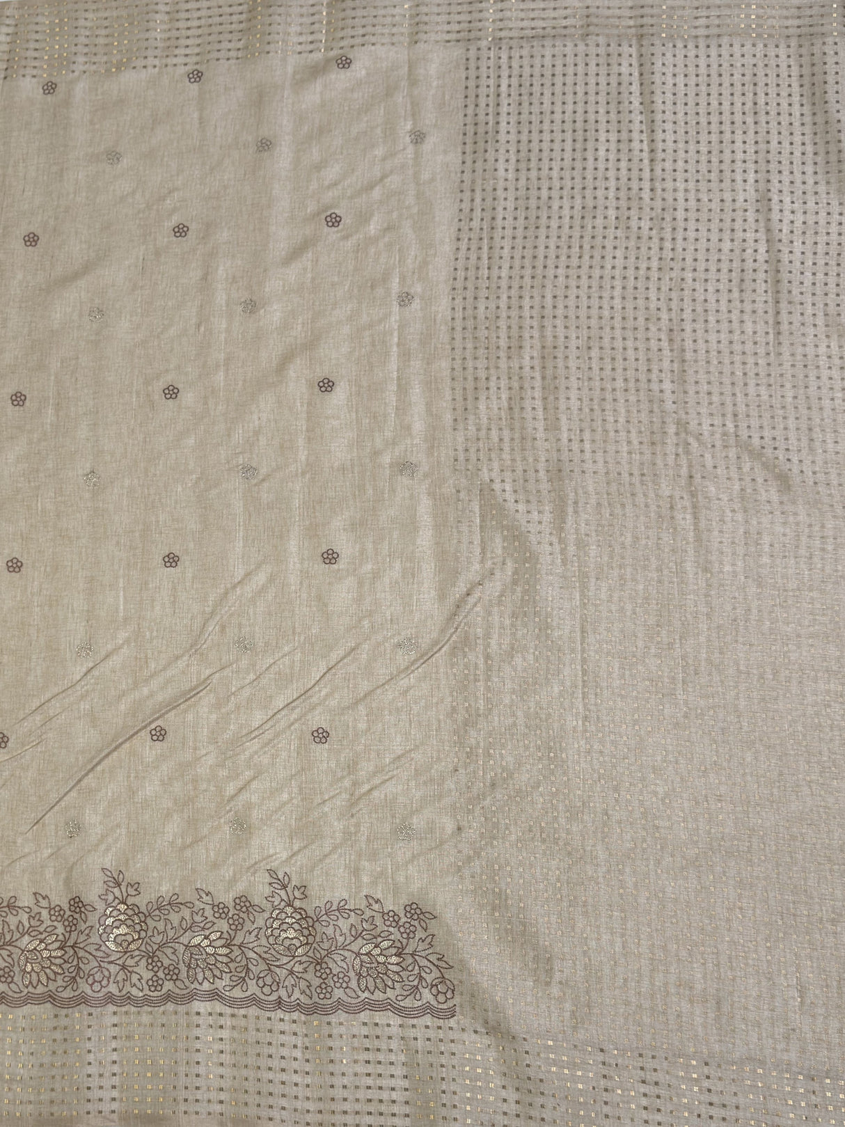 MIMOSA Tussar Banarasi Art Silk Saree — pallu and zari work detail