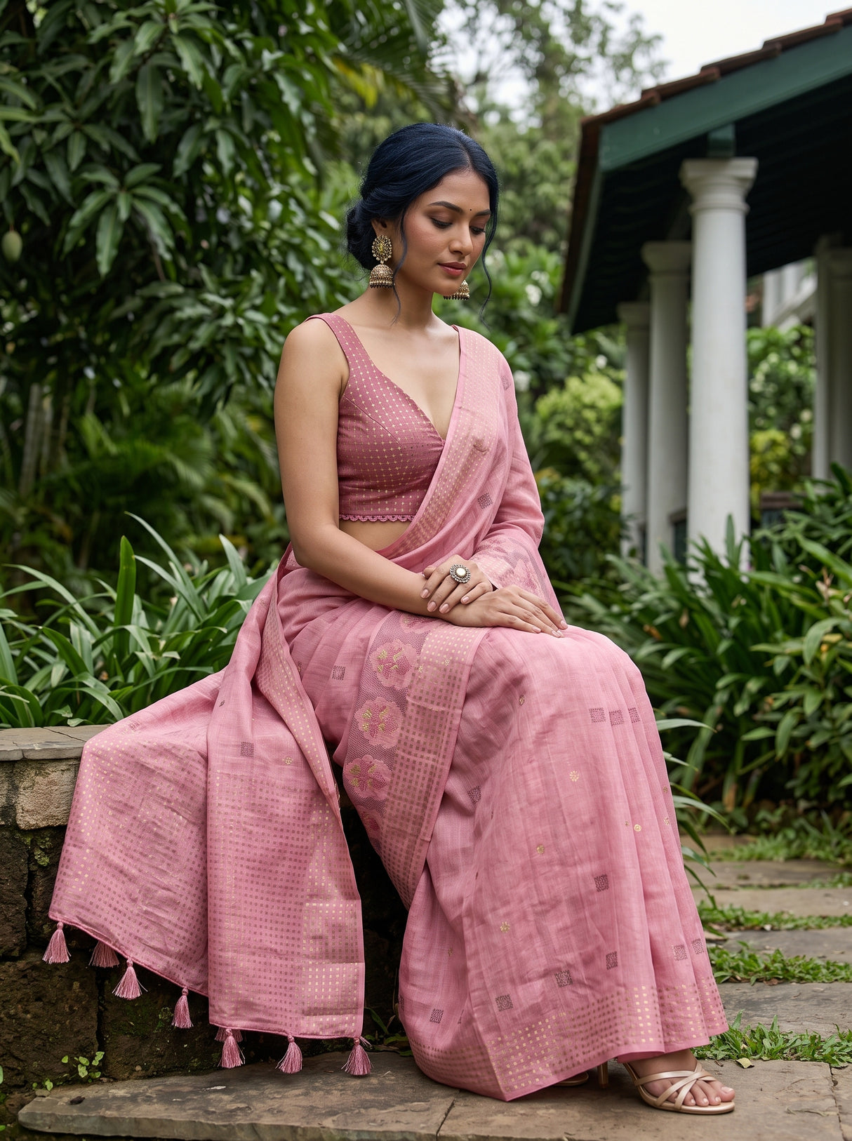 MIMOSA Gajari Saree Saree — pose 8 styling detail