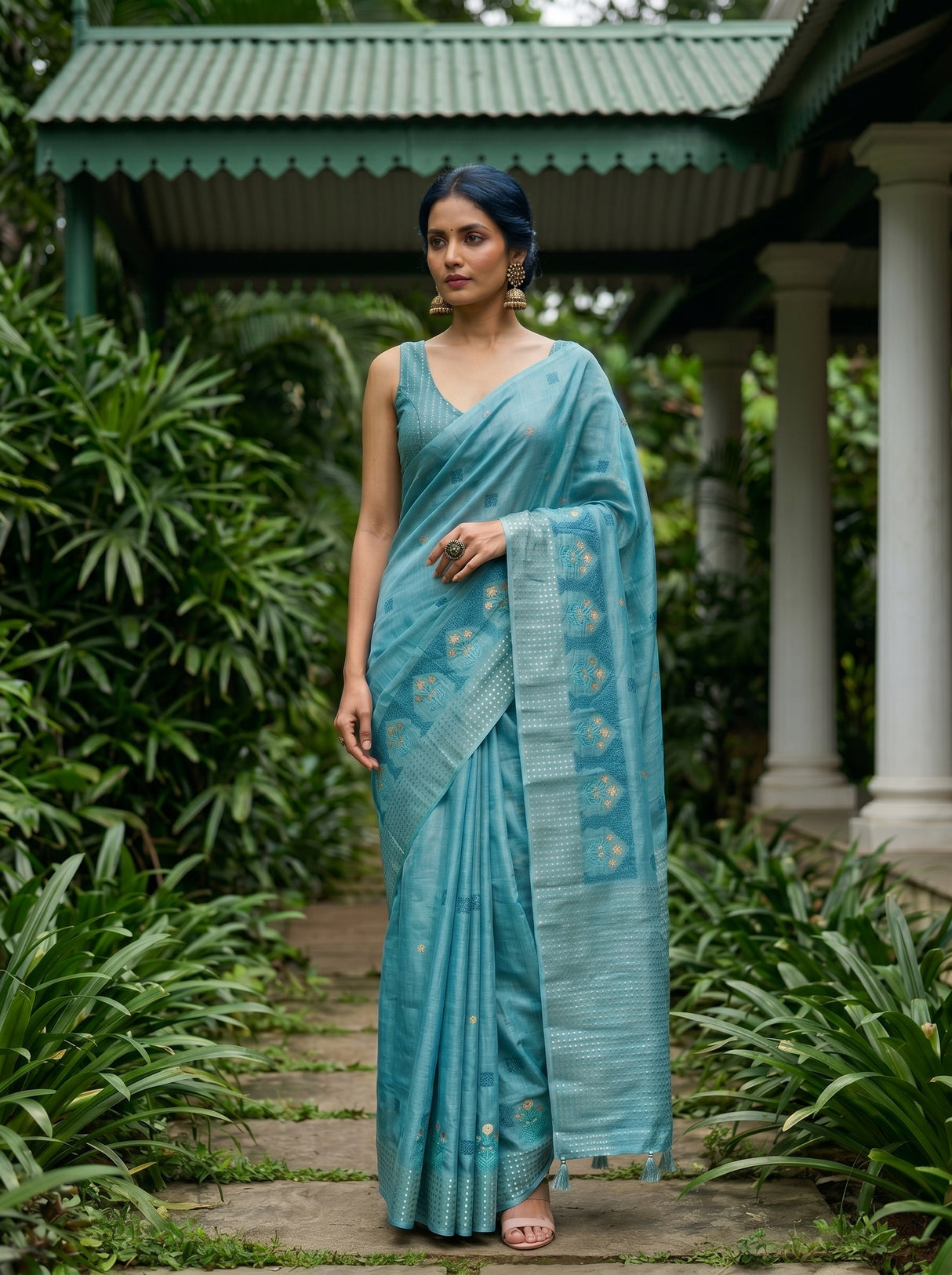 MIMOSA Sapphire Saree Saree — pose 9 styling detail