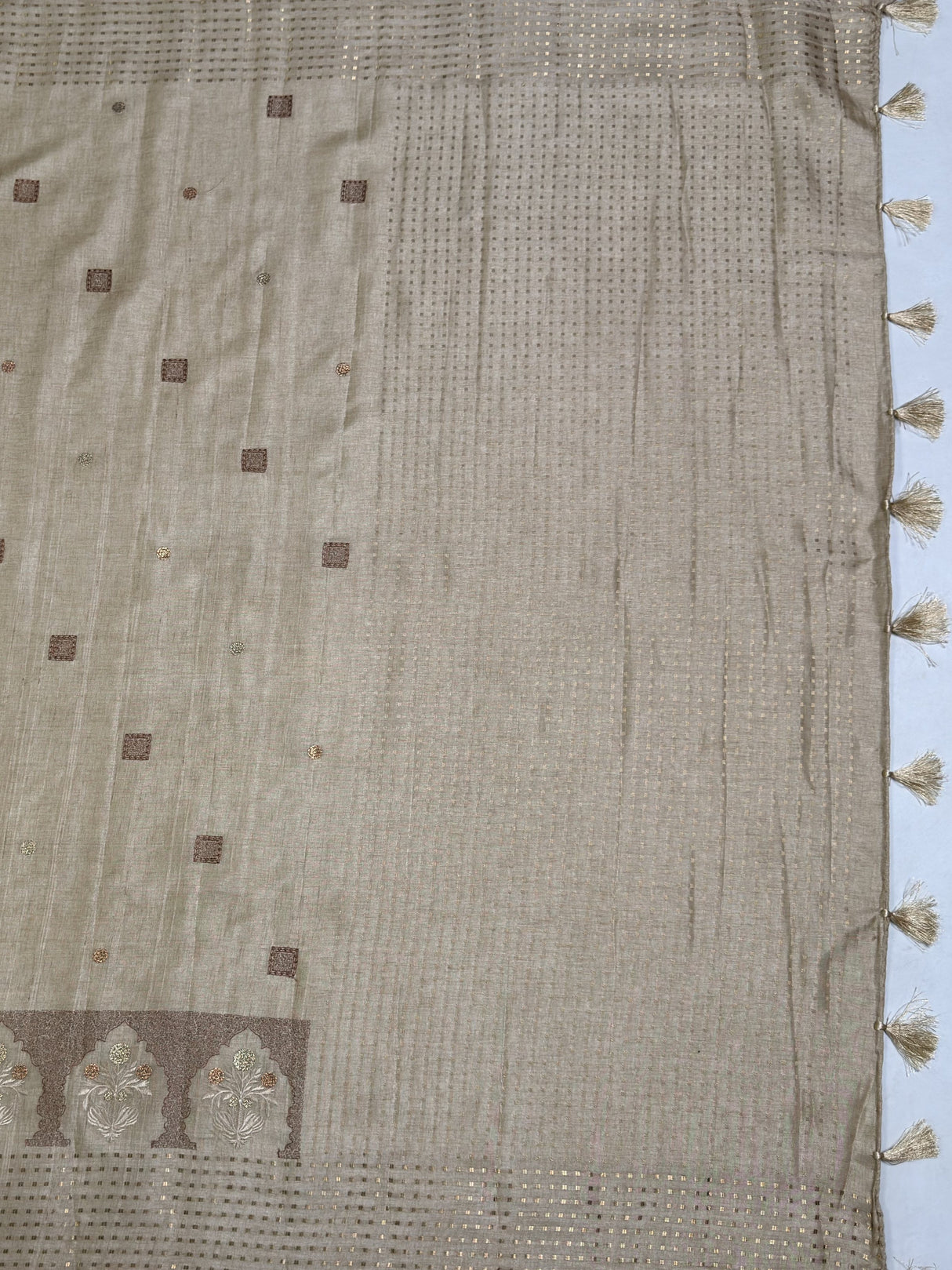 MIMOSA Tussar Saree Saree — pallu and zari work detail