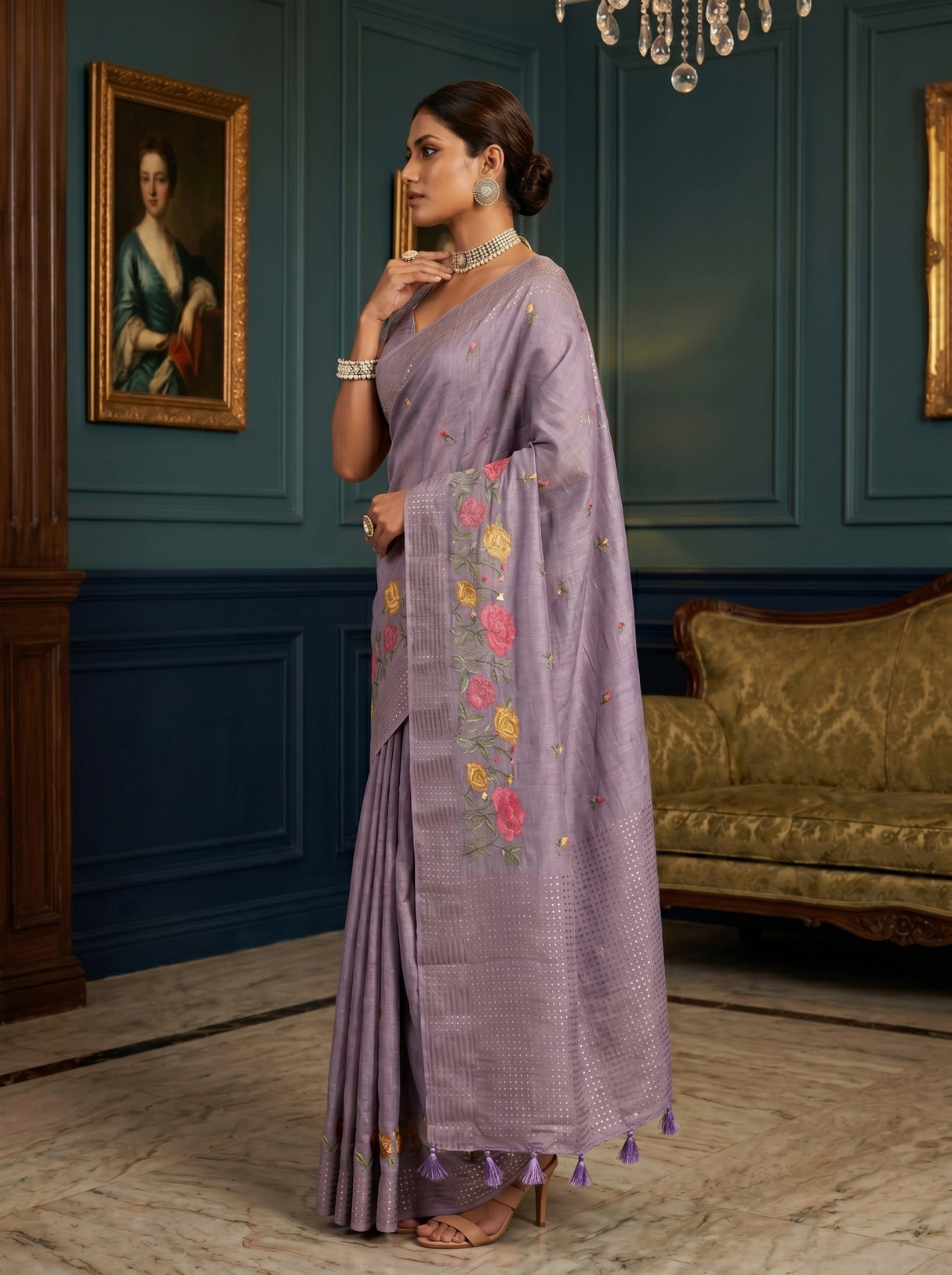 MIMOSA Violet Saree Saree — pose 3 styling detail