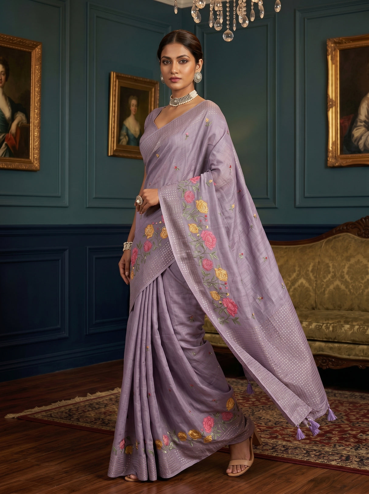 MIMOSA Violet Saree Saree — pose 9 styling detail