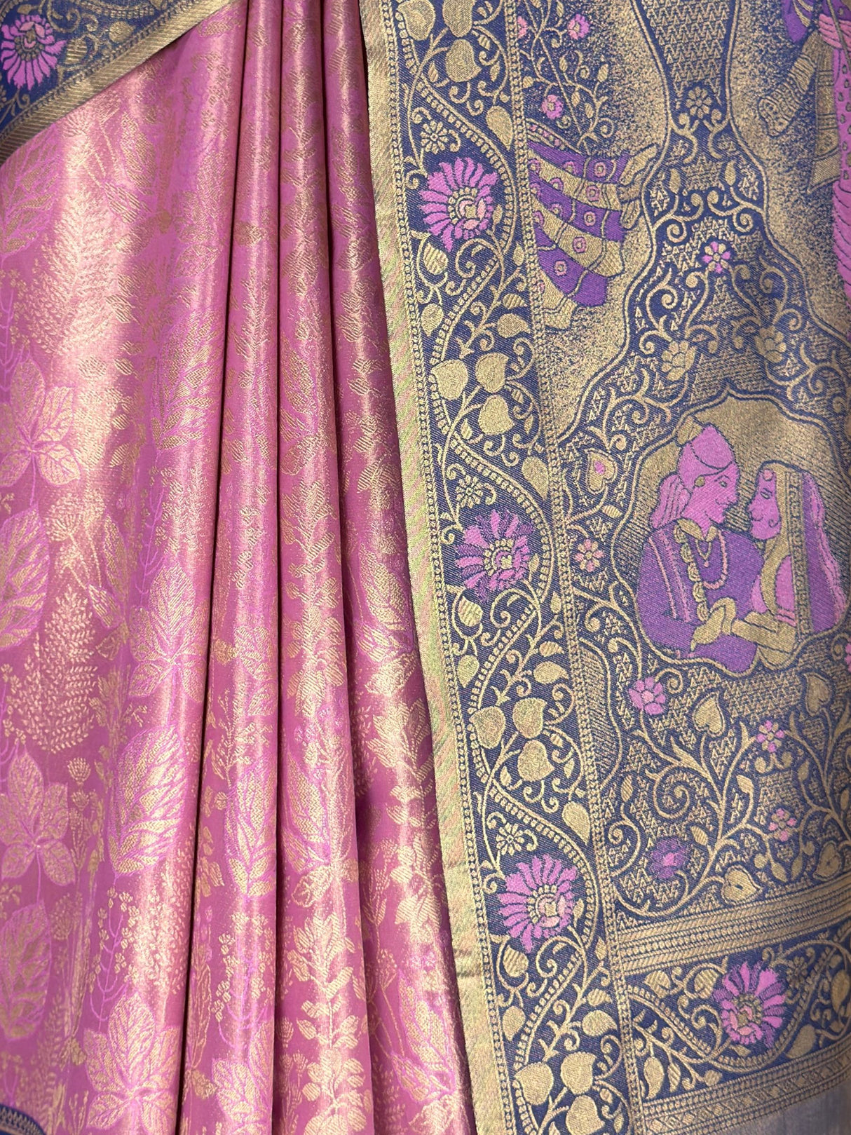 MIMOSA Pink Kanjivaram Art Silk Saree — fleets shot full lifestyle