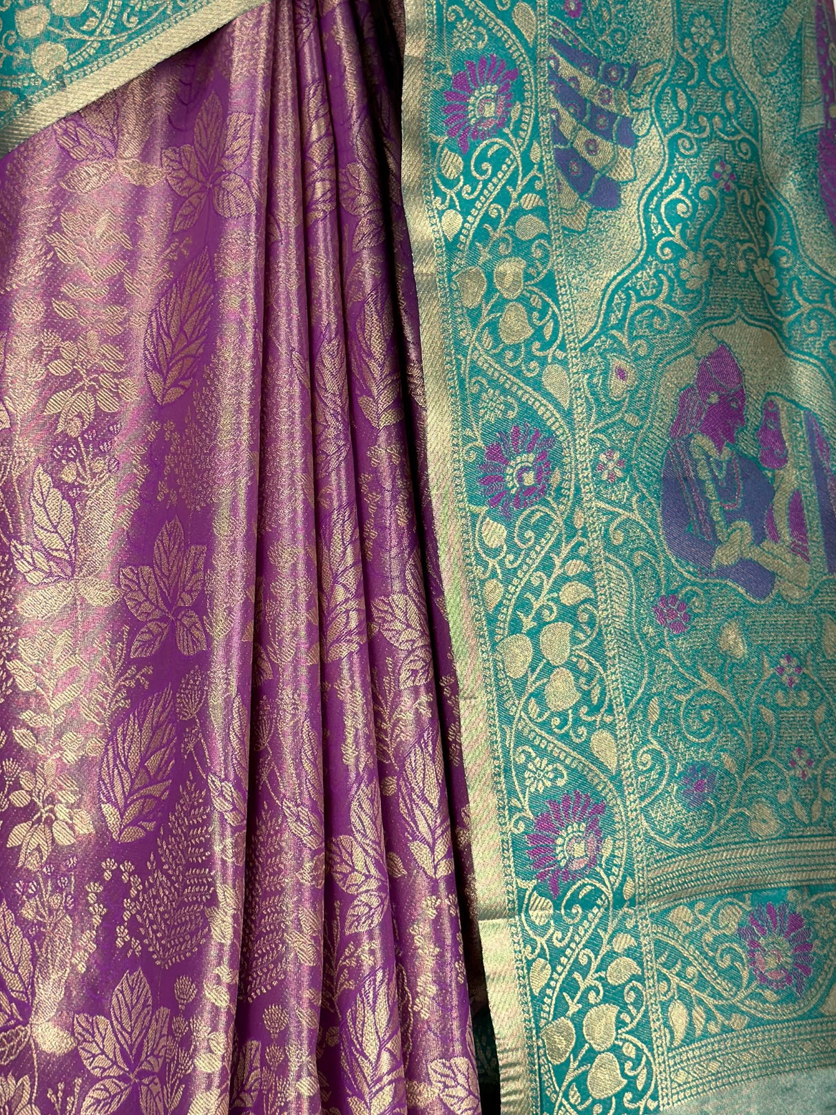 MIMOSA Purple Kanjivaram Art Silk Saree — fleets shot full lifestyle