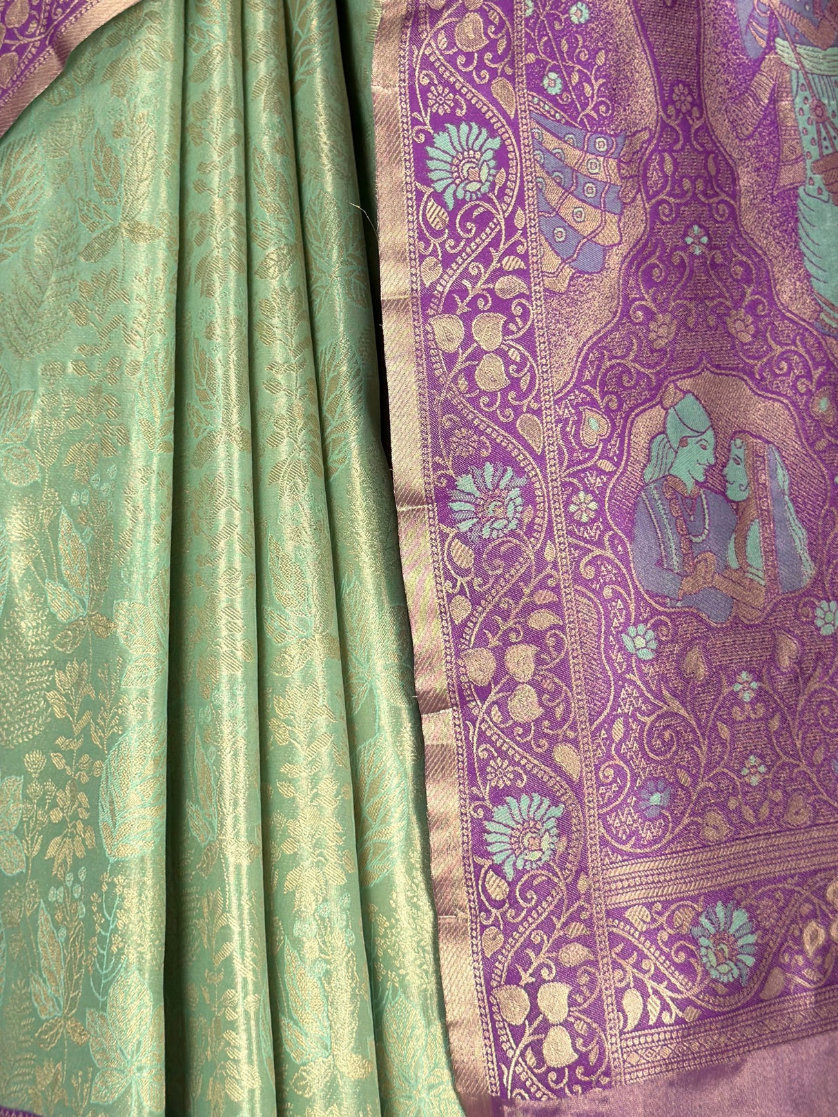 MIMOSA Pista Kanjivaram Art Silk Saree — fleets shot full lifestyle
