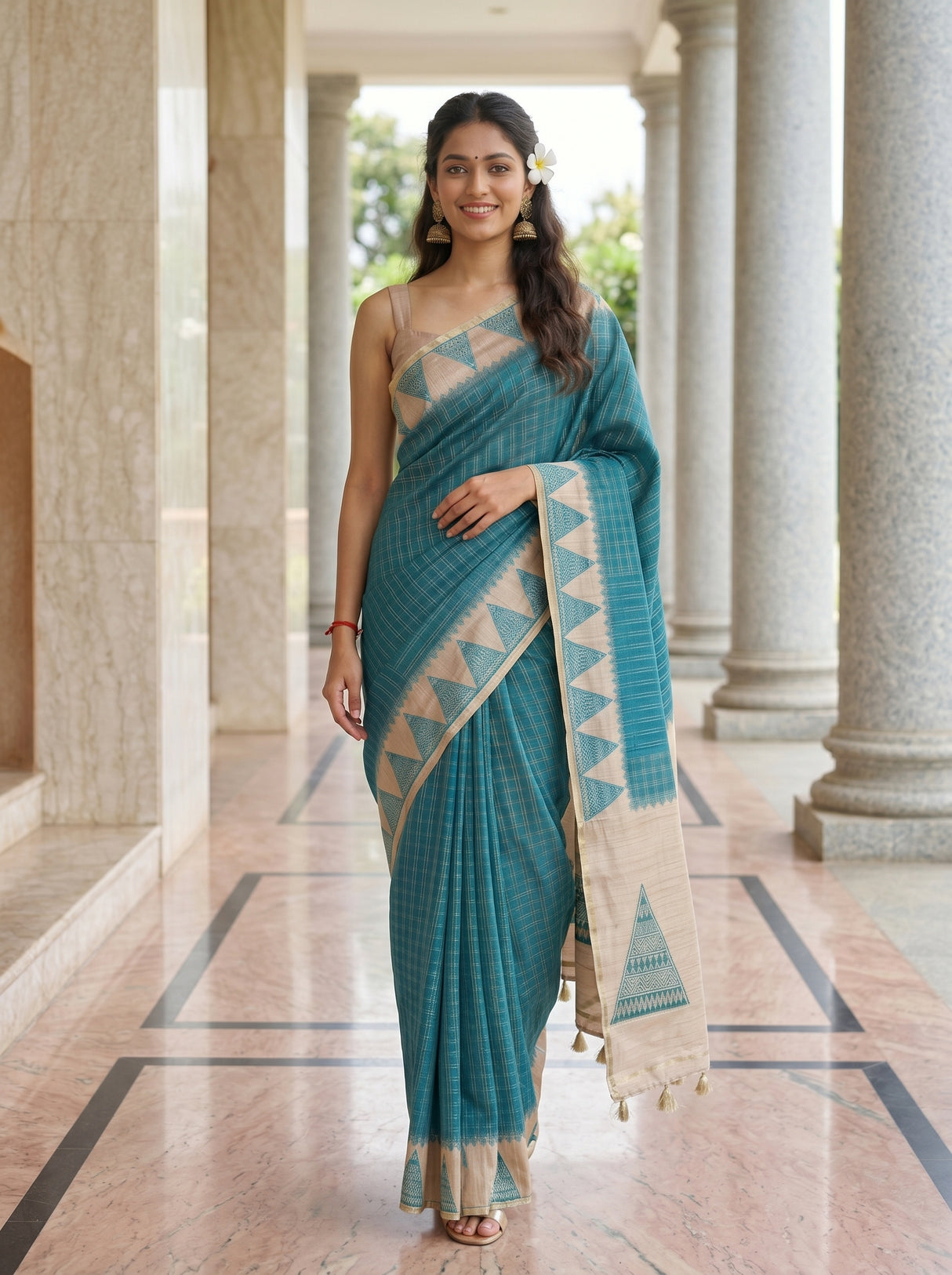 MIMOSA Sapphire Saree Saree — pose 6 styling detail