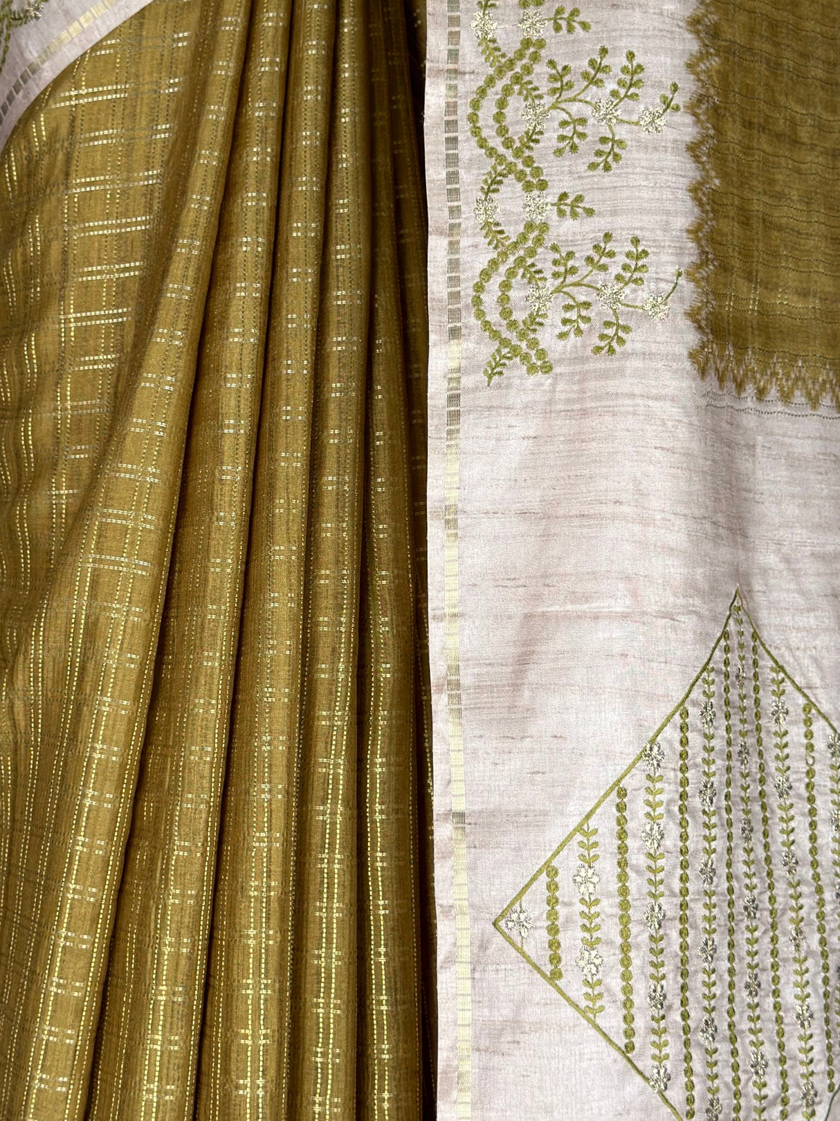 MIMOSA Olive Saree Saree — fleets shot full lifestyle