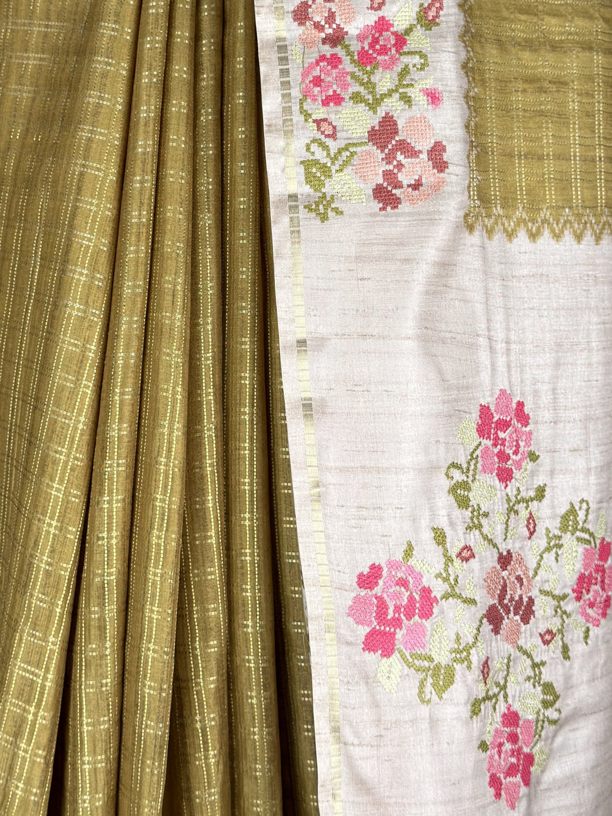 MIMOSA Olive Banarasi Art Silk Saree — fleets shot full lifestyle