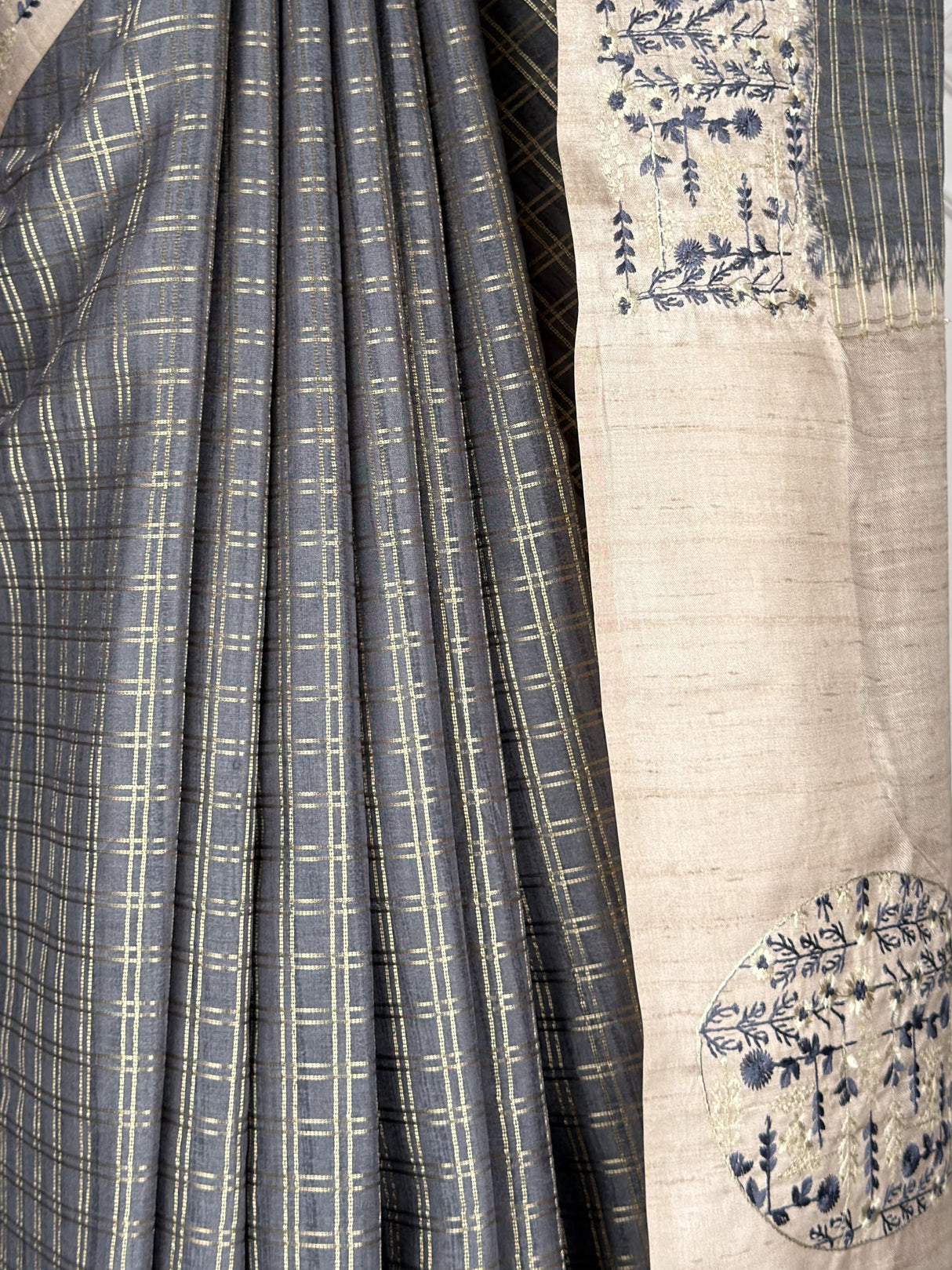 MIMOSA Grey Saree Saree — fleets shot full lifestyle