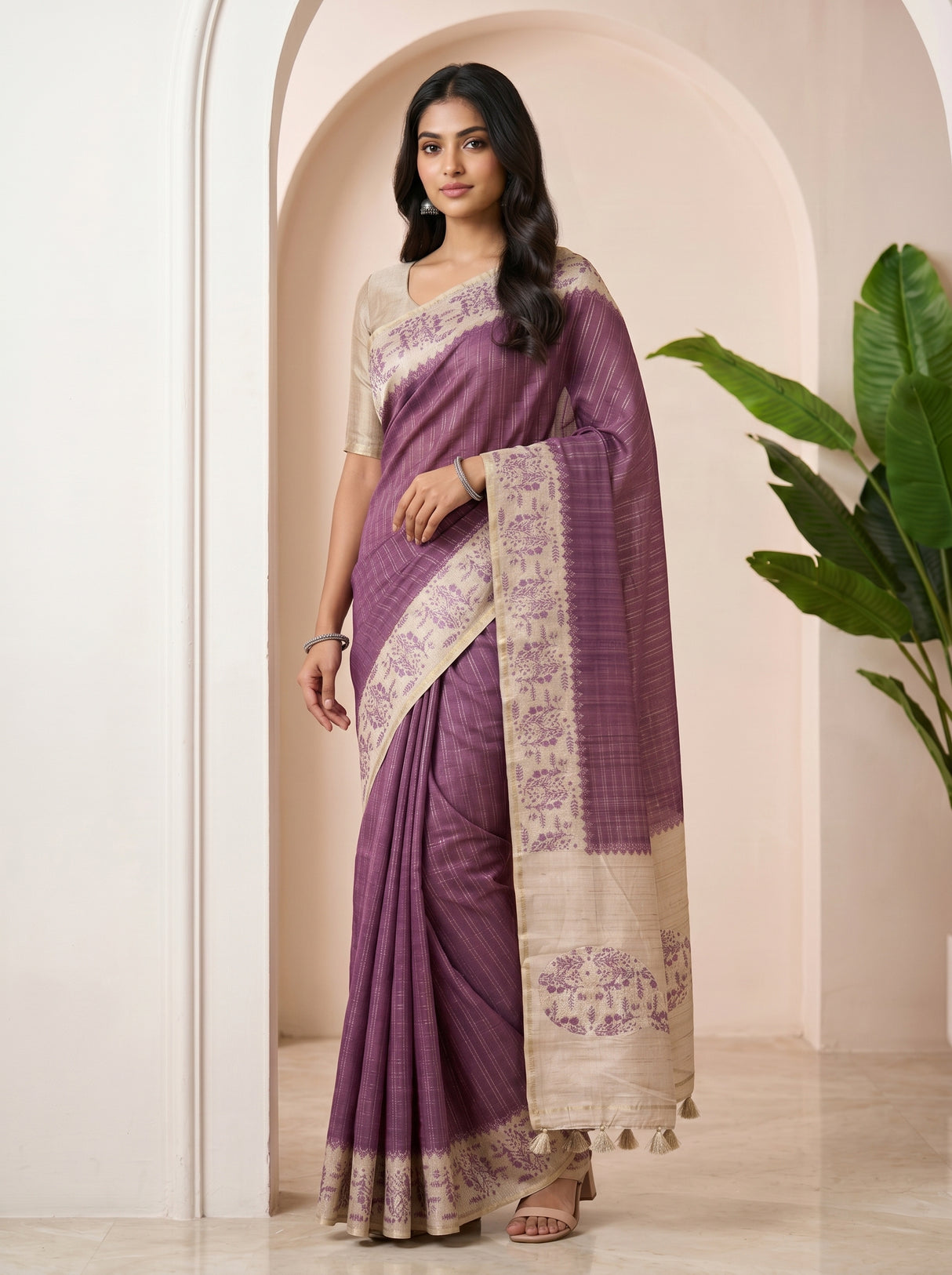 MIMOSA Magenta Saree Saree — pose 5 styling detail