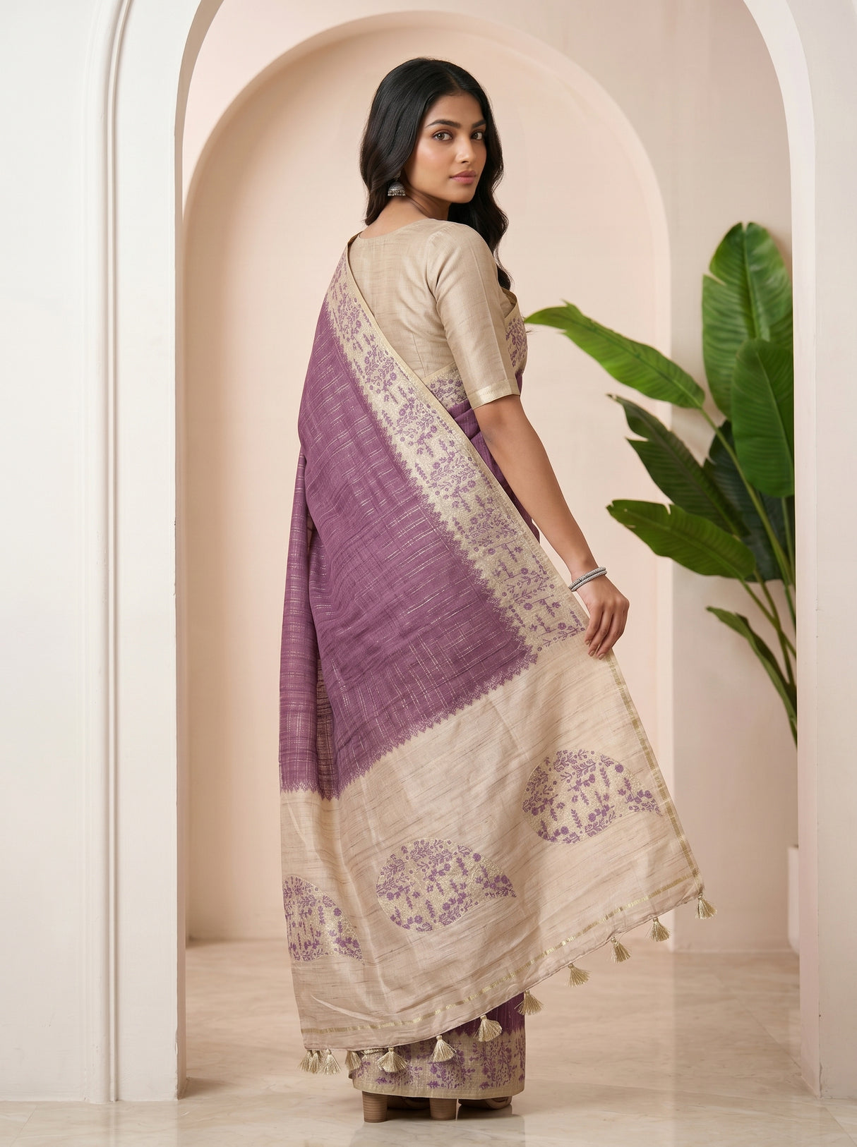 MIMOSA Magenta Saree Saree — pose 9 styling detail
