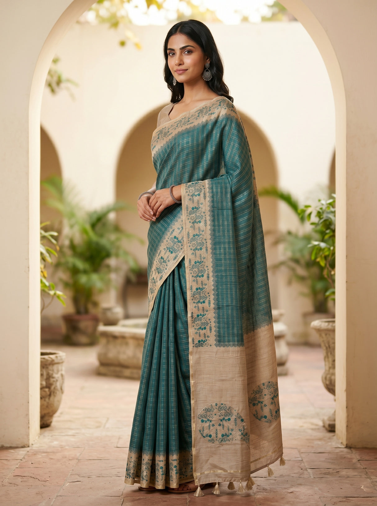 MIMOSA Sapphire Saree Saree — pose 5 styling detail