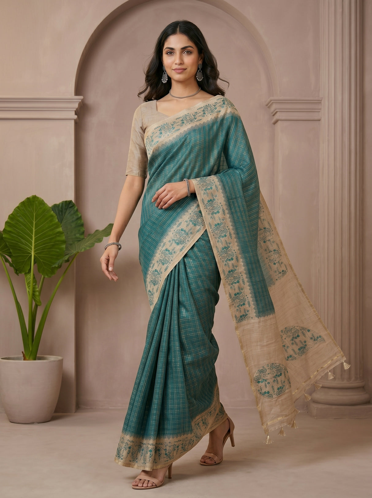 MIMOSA Sapphire Saree Saree — pose 6 styling detail