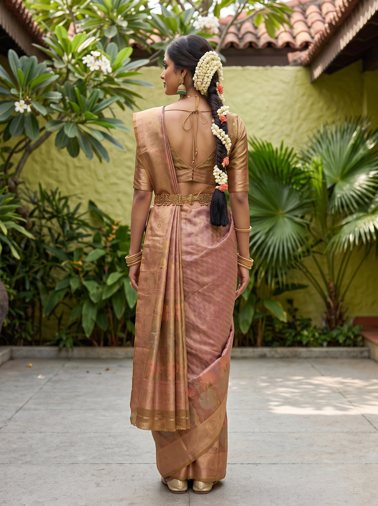 MIMOSA Gajari Kanjivaram Art Silk Saree — pose 2 styling detail
