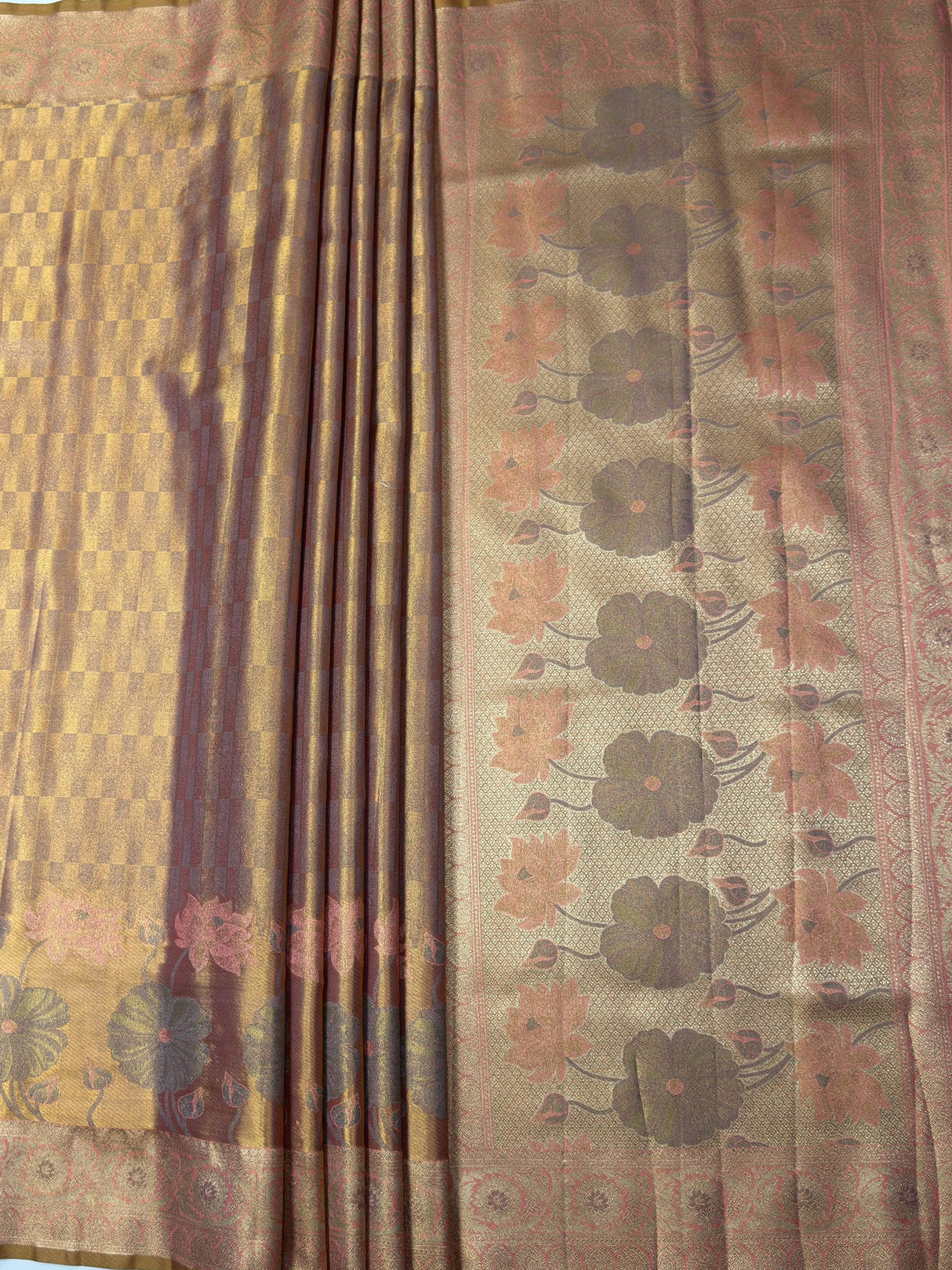 MIMOSA Gajari Kanjivaram Art Silk Saree — pallu and zari work detail
