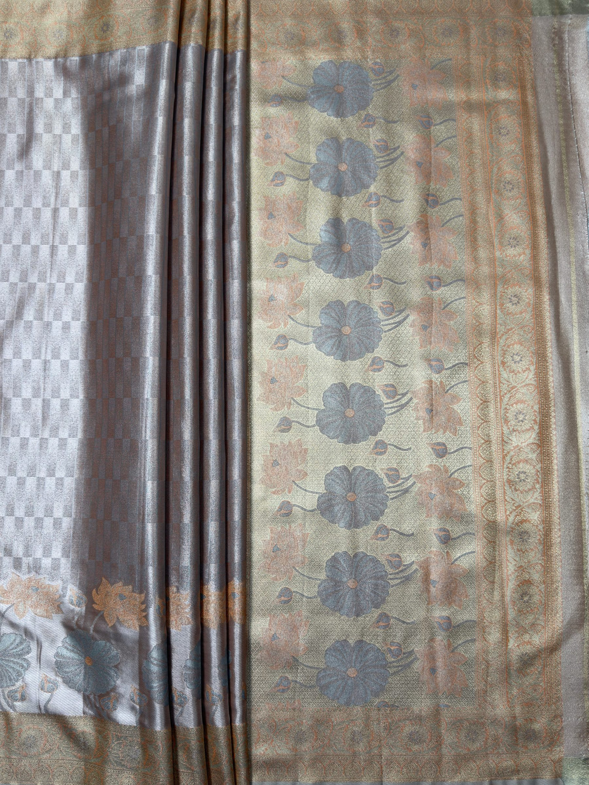 MIMOSA Pink Kanjivaram Art Silk Saree — pallu and zari work detail