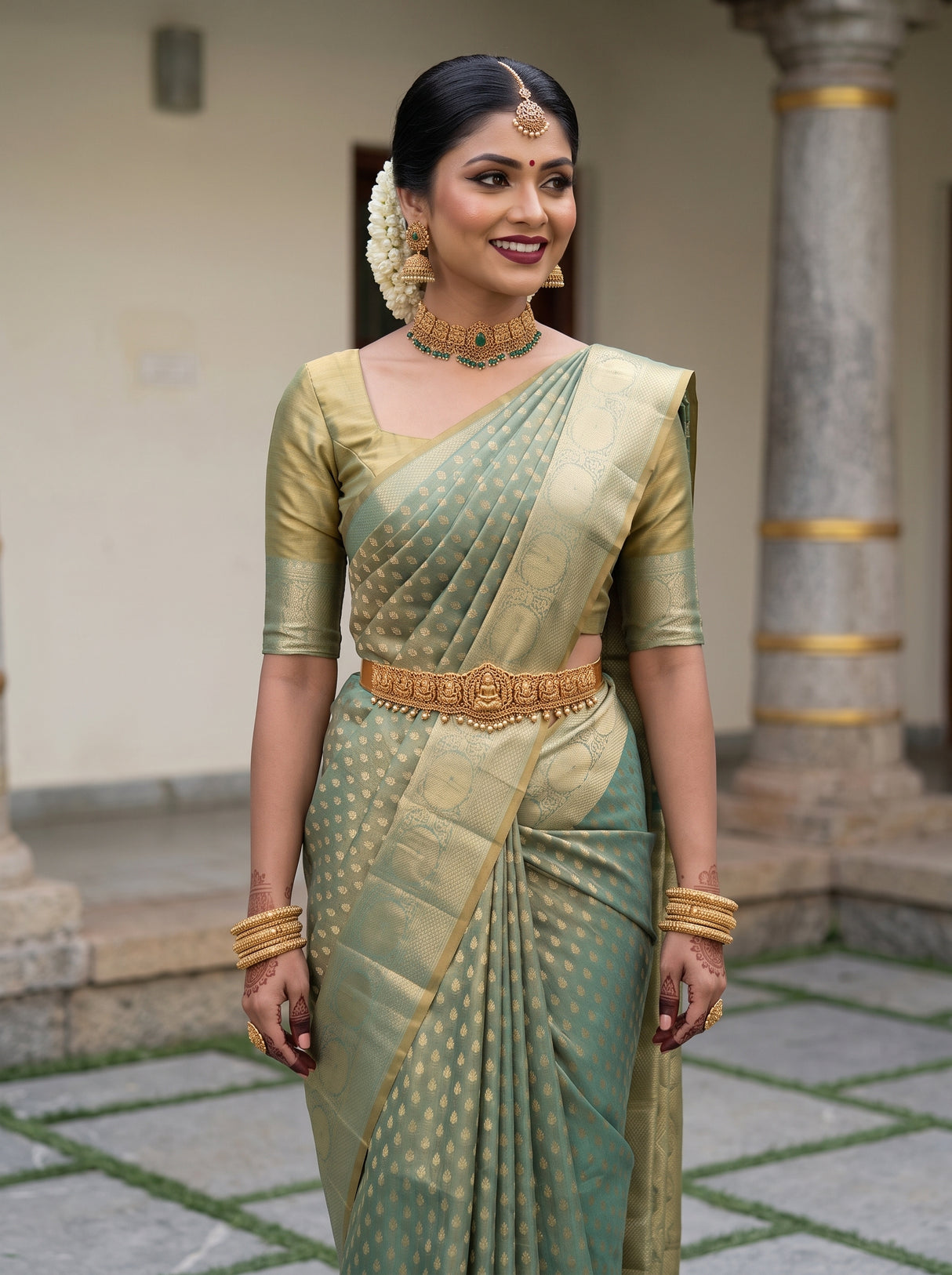 MIMOSA Sapphire Saree Saree — pose 10 styling detail