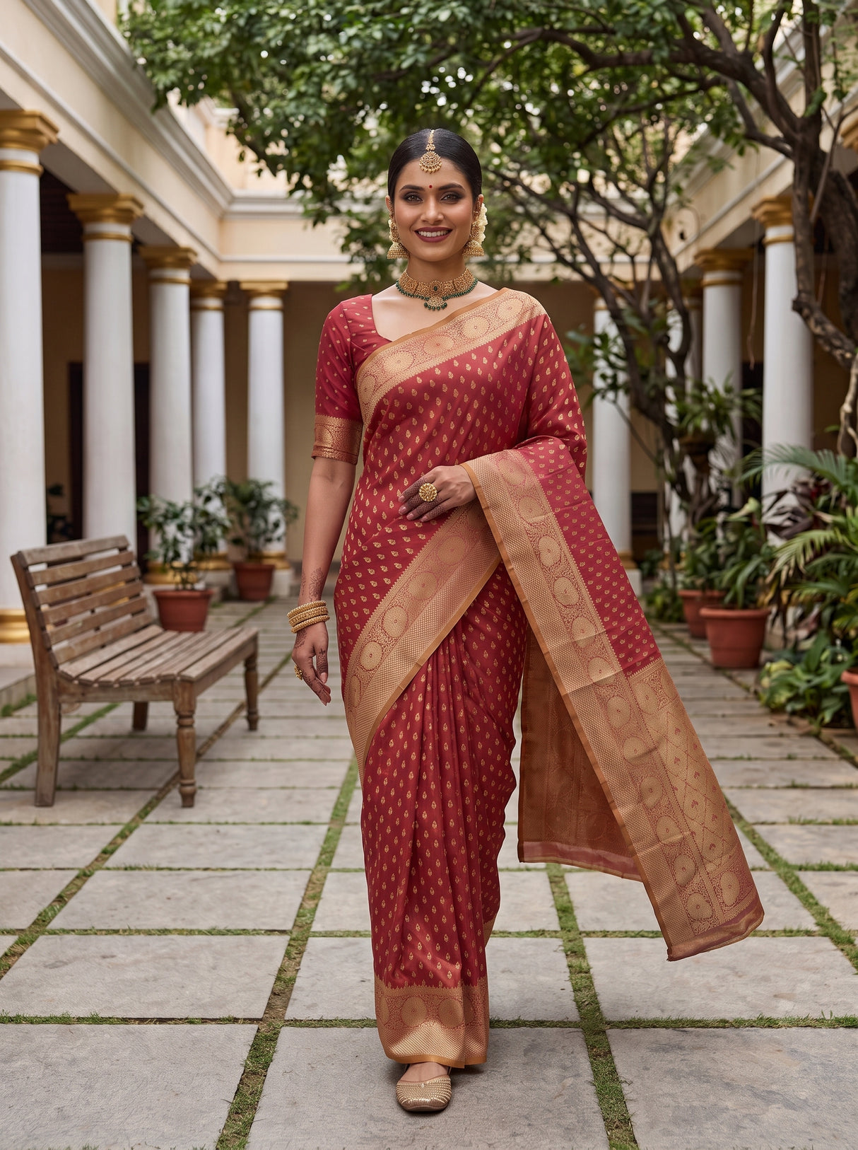MIMOSA Strawberry Saree Saree — pose 6 styling detail