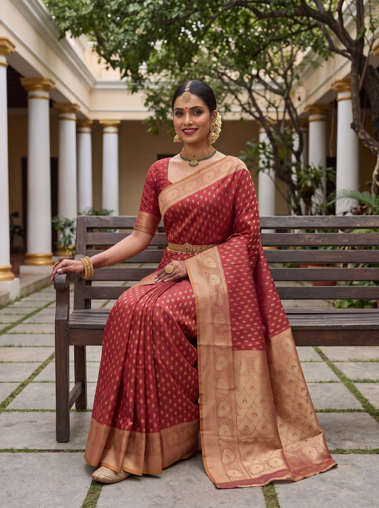 MIMOSA Strawberry Saree Saree — pose 8 styling detail
