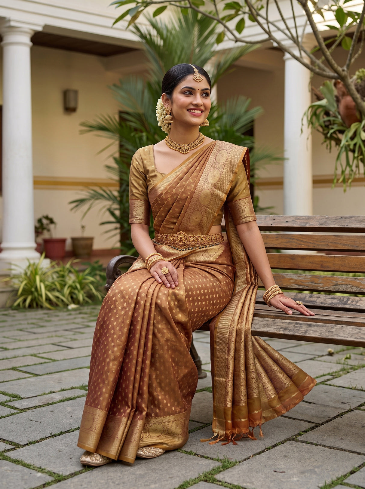 MIMOSA Wine Saree Saree — pose 10 styling detail