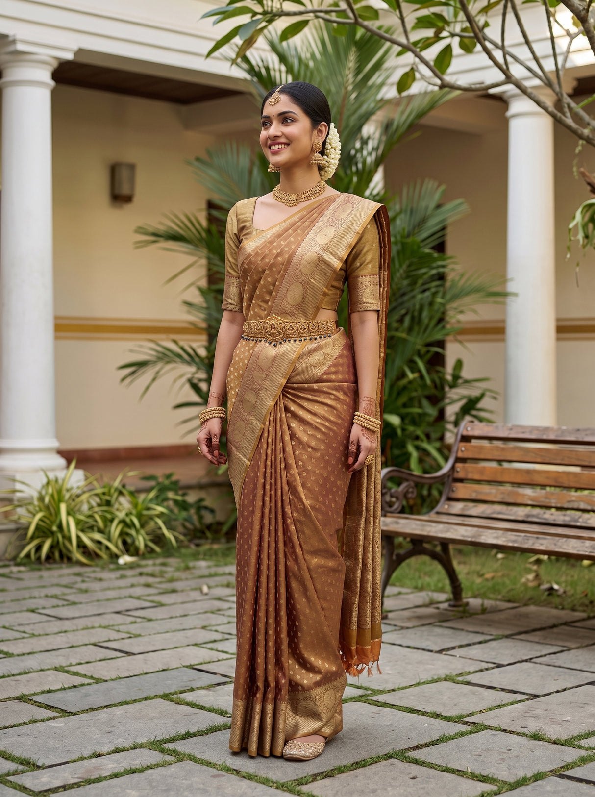 MIMOSA Wine Saree Saree — pose 5 styling detail