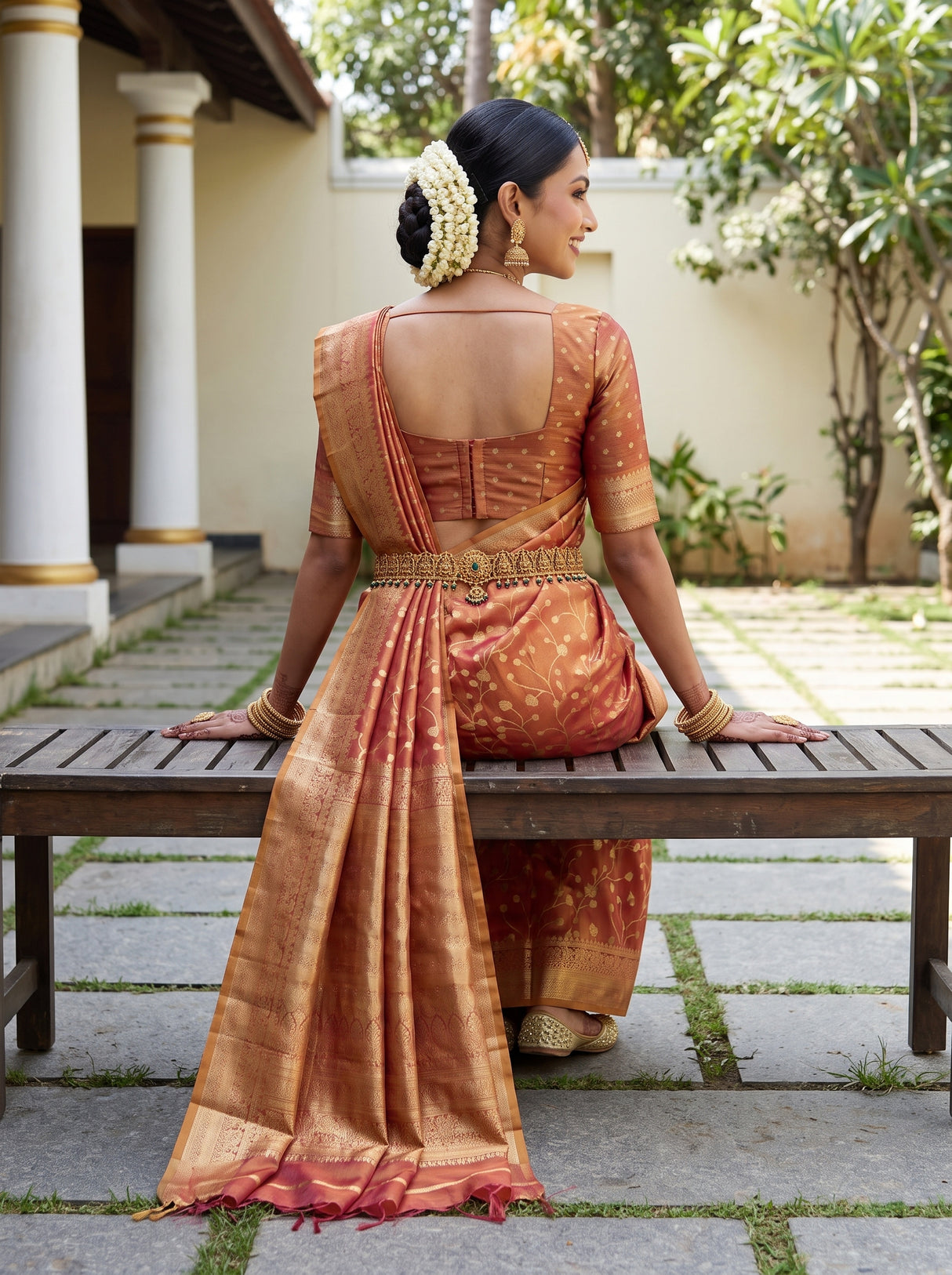MIMOSA Rani Saree Saree — pose 2 styling detail