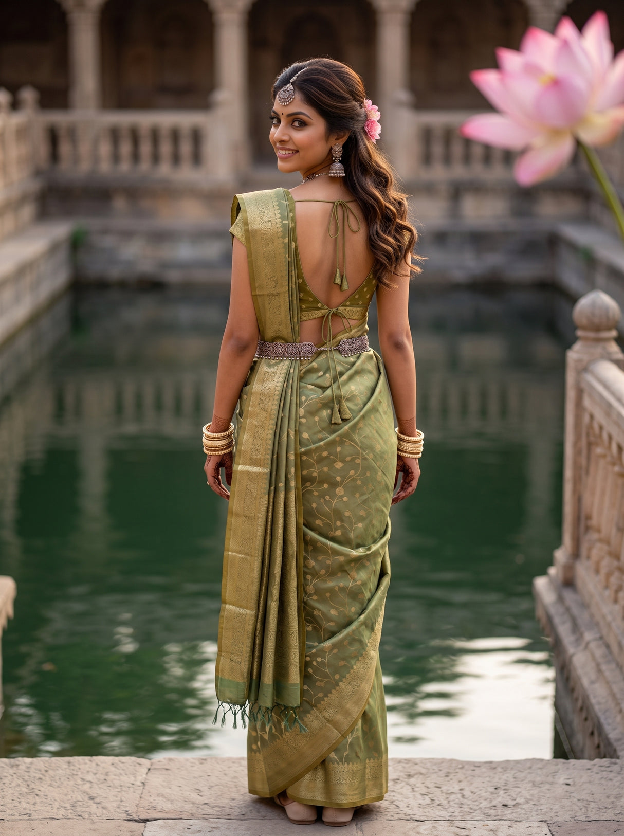 MIMOSA Sapphire Saree Saree — pose 2 styling detail