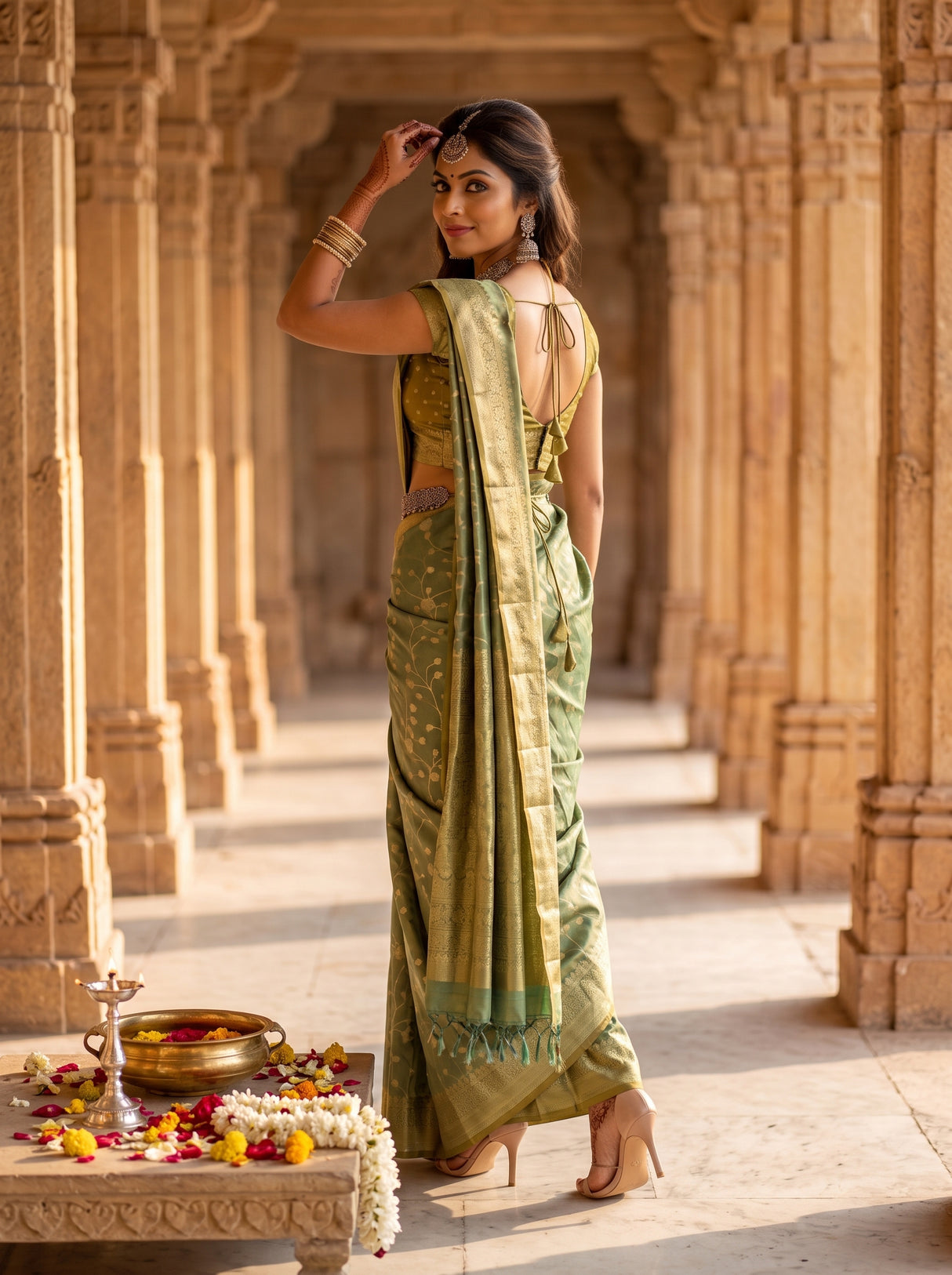 MIMOSA Sapphire Saree Saree — pose 7 styling detail