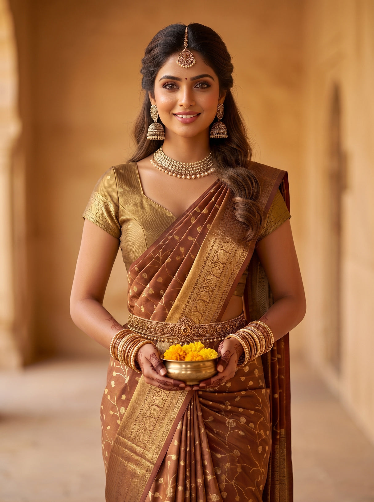 MIMOSA Wine Saree Saree — pose 10 styling detail