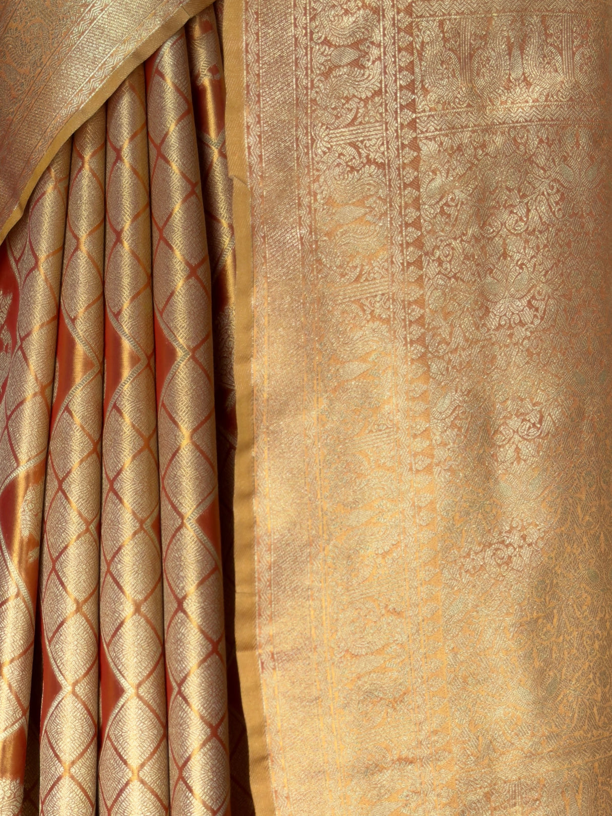 MIMOSA Orange Kanjivaram Art Silk Saree — fleets shot full lifestyle