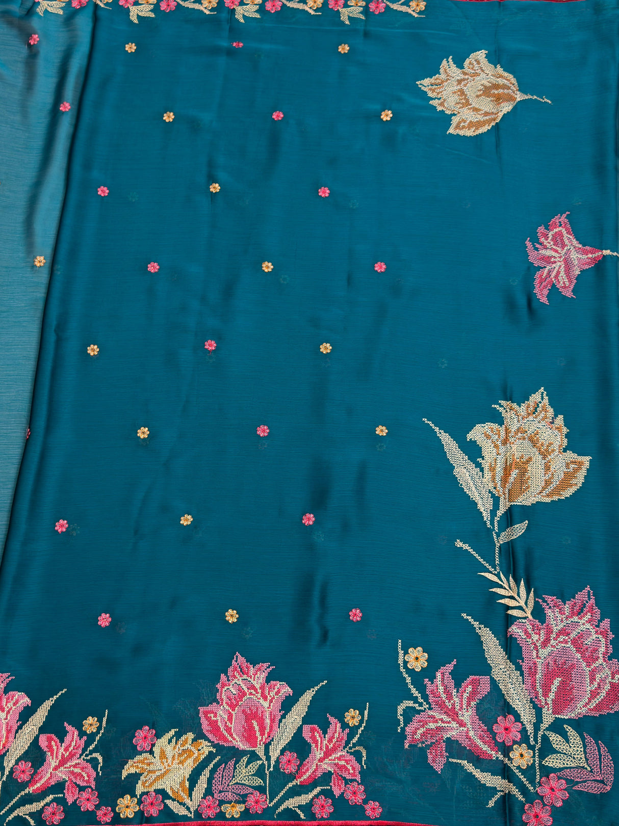 MIMOSA Sapphire Banarasi chiffon Saree — pallu and zari work detail