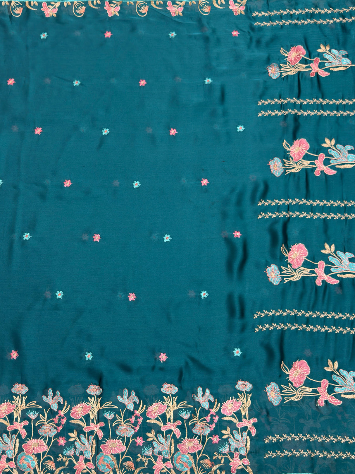 MIMOSA Sapphire Banarasi chiffon Saree — pallu and zari work detail