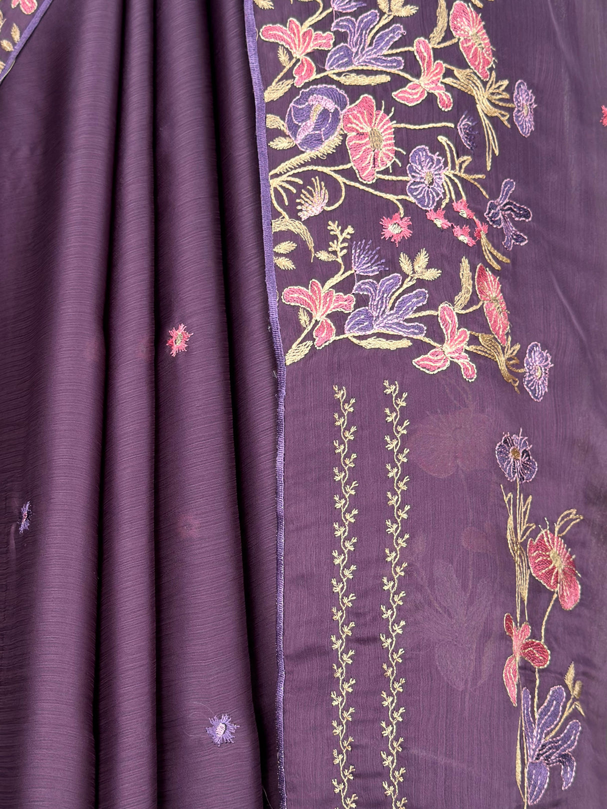 MIMOSA Violet Banarasi chiffon Saree — fleets shot full lifestyle
