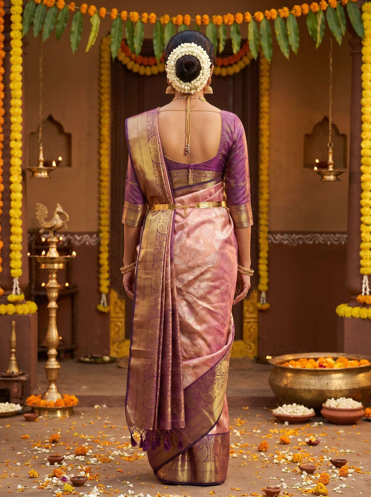 MIMOSA Gajari Kanjivaram Art Silk Saree — Blouse Fabric Detail