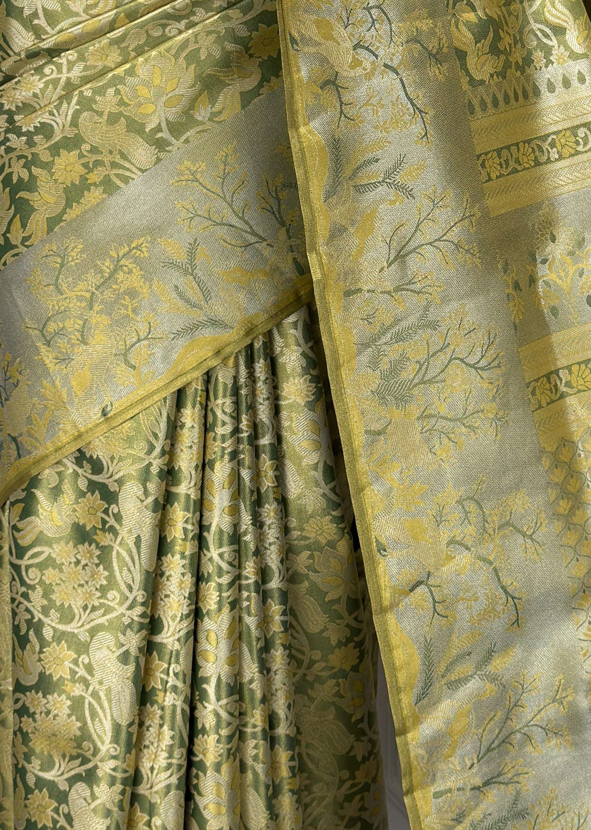 MIMOSA Gold Kanjivaram Art Silk Saree — fleets shot full lifestyle